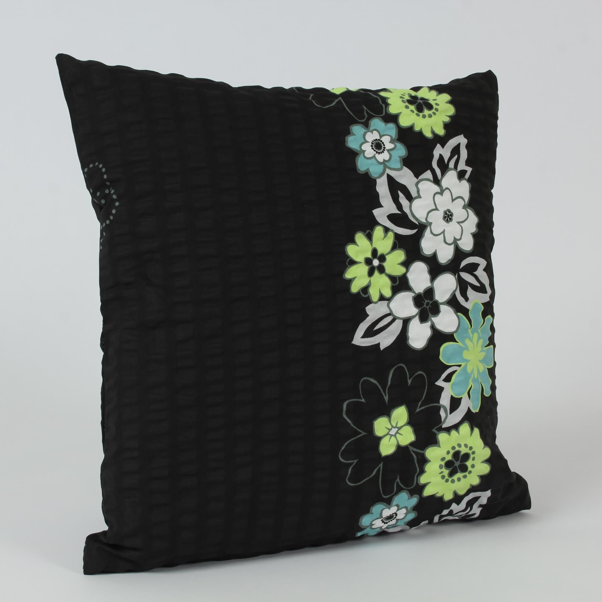 Blumen Kissenbezug 40x40 Schwarz