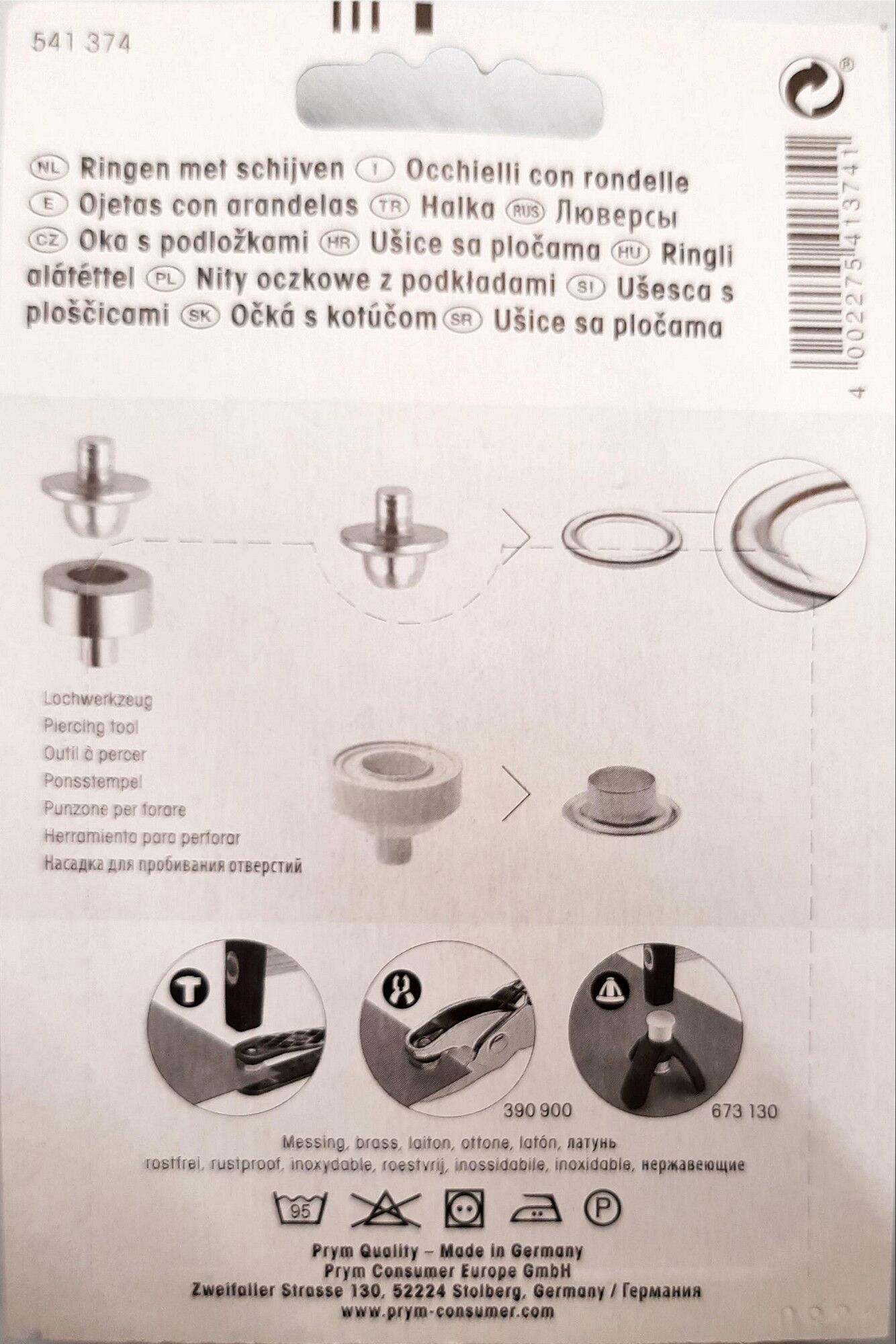 Ösen und Scheiben MS 8,0 mm silberfarbig