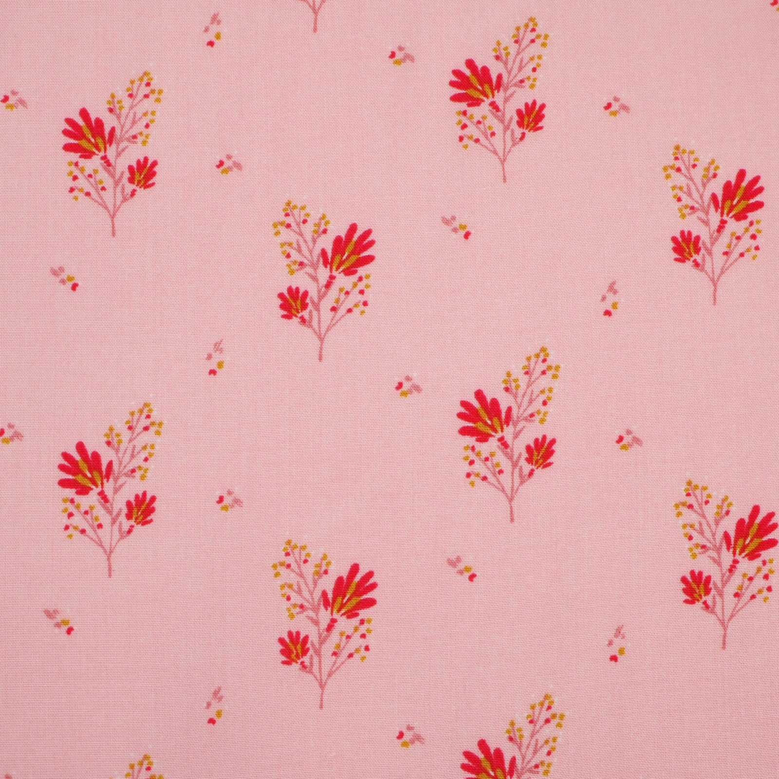 Viskose Stoff Blumen Stretch Rosa