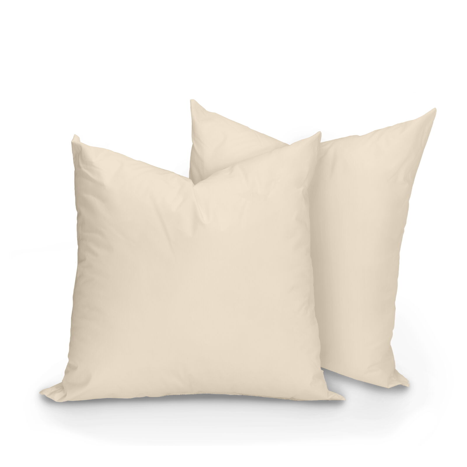 4er Pack Kissenbezüge 40x40 Beige Uni Baumwolle Linon Reißverschluss