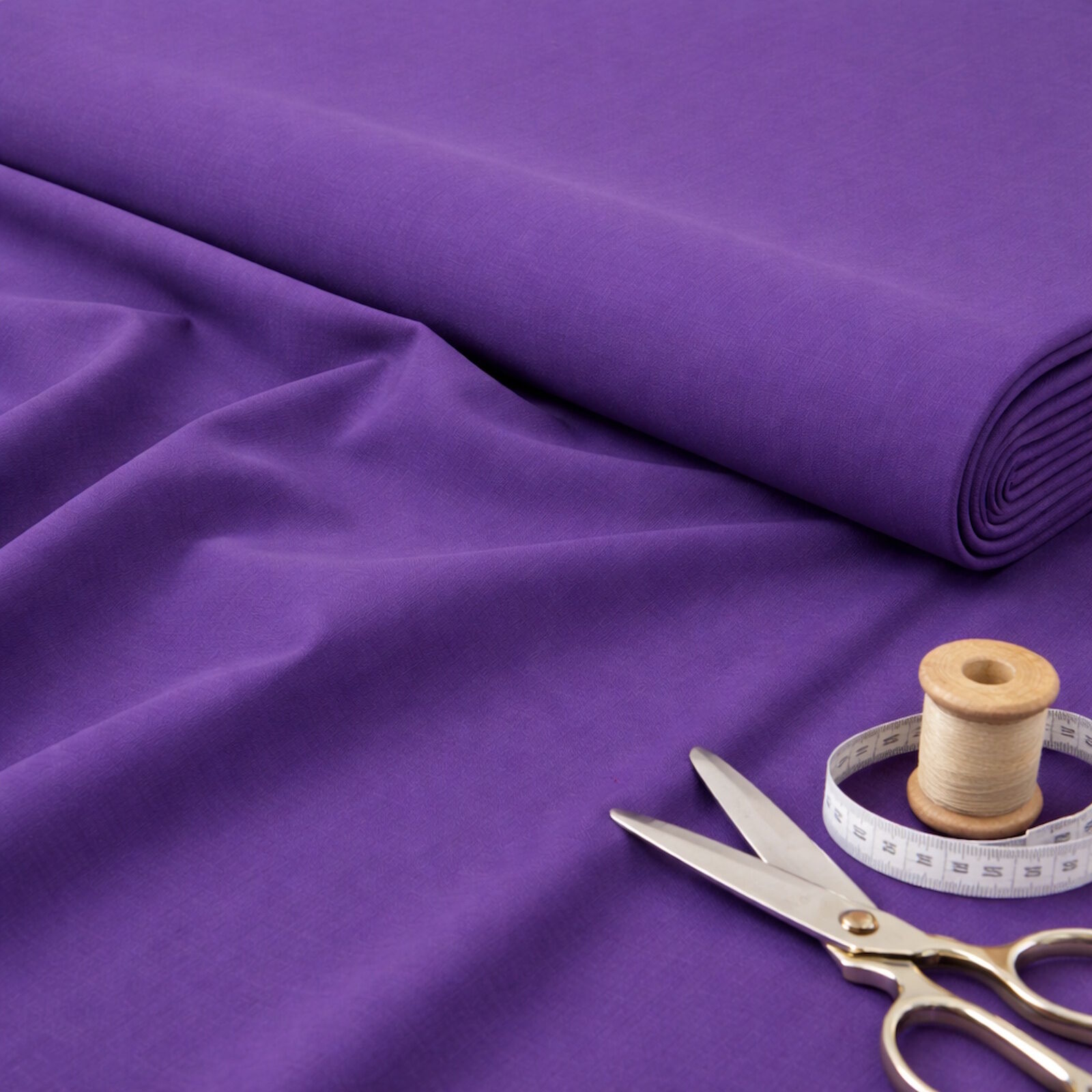 Stoff Meterware Baumwolle Linon Lila