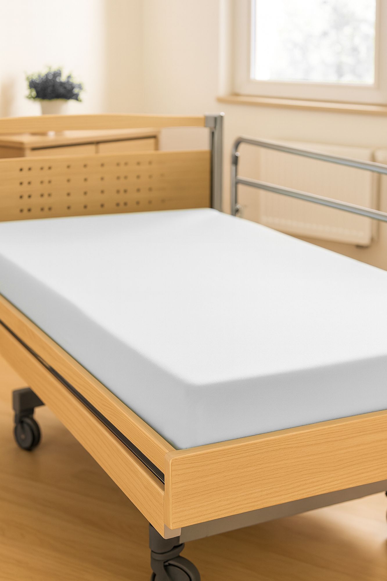 Pflege Spannbettlaken Weiß Jersey Kochfest