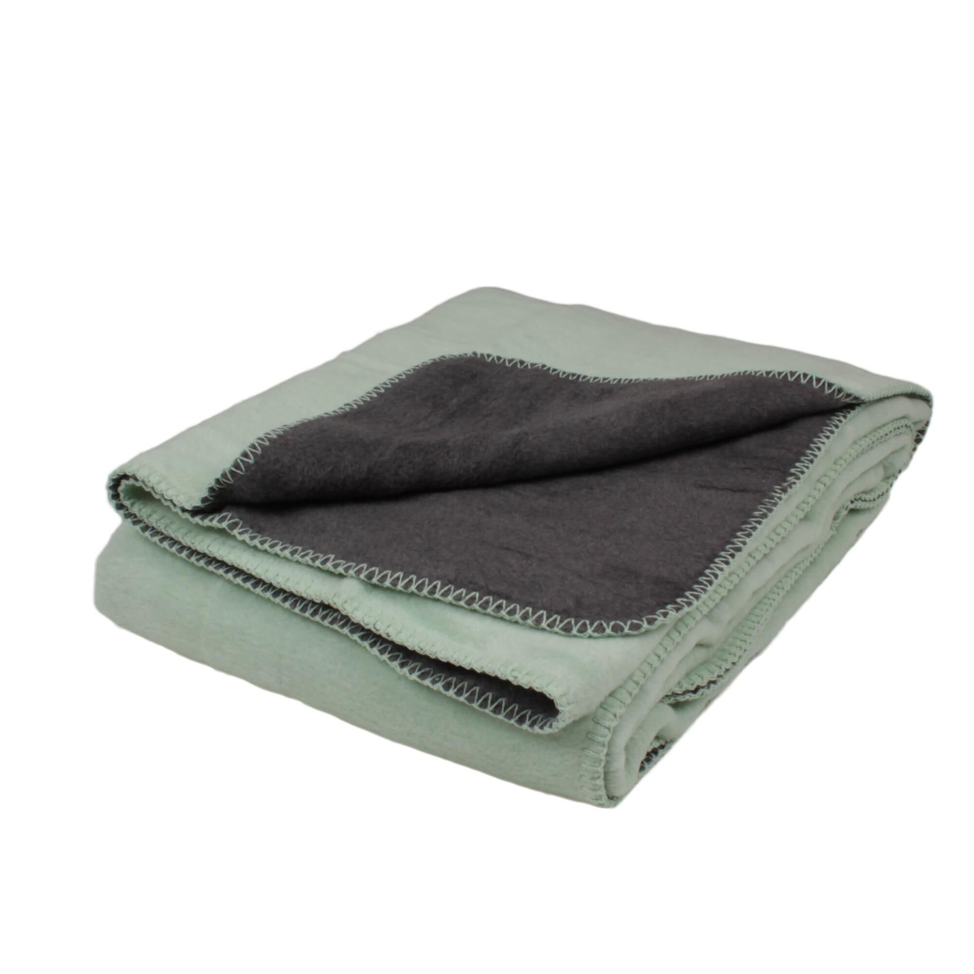 Kuscheldecke TWiiN Grün / Anthrazit 150x200 cm Baumwolle
