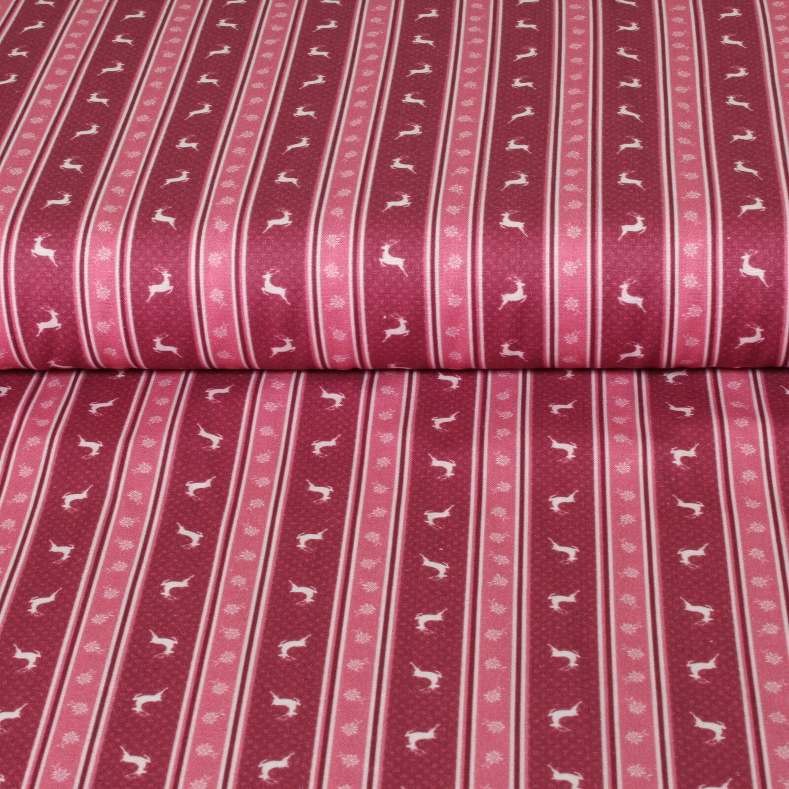 Stoff Meterware Hirsch Streifen Julie Pink