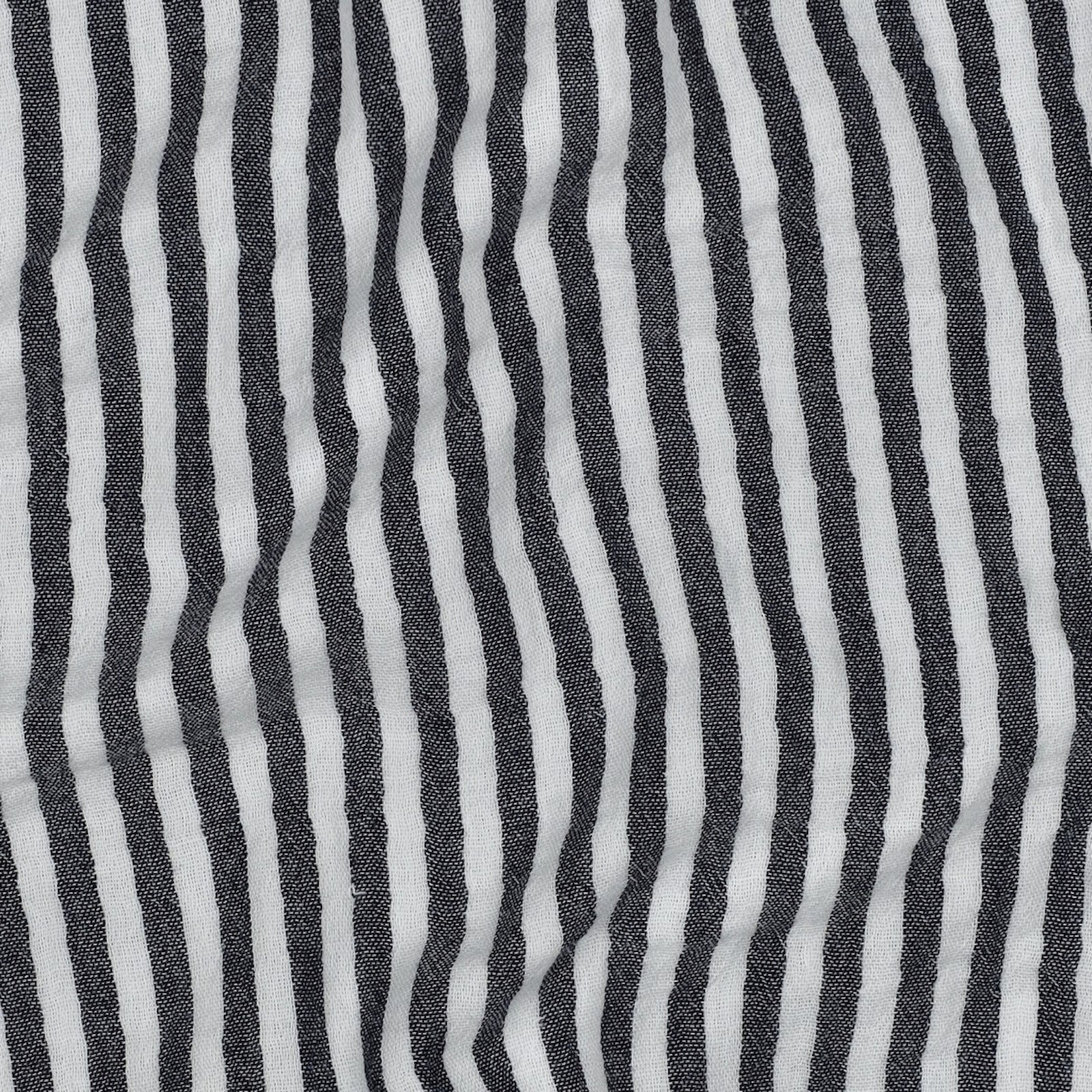 Musselin Stoff Streifen Navy 5 mm Meterware 125 cm