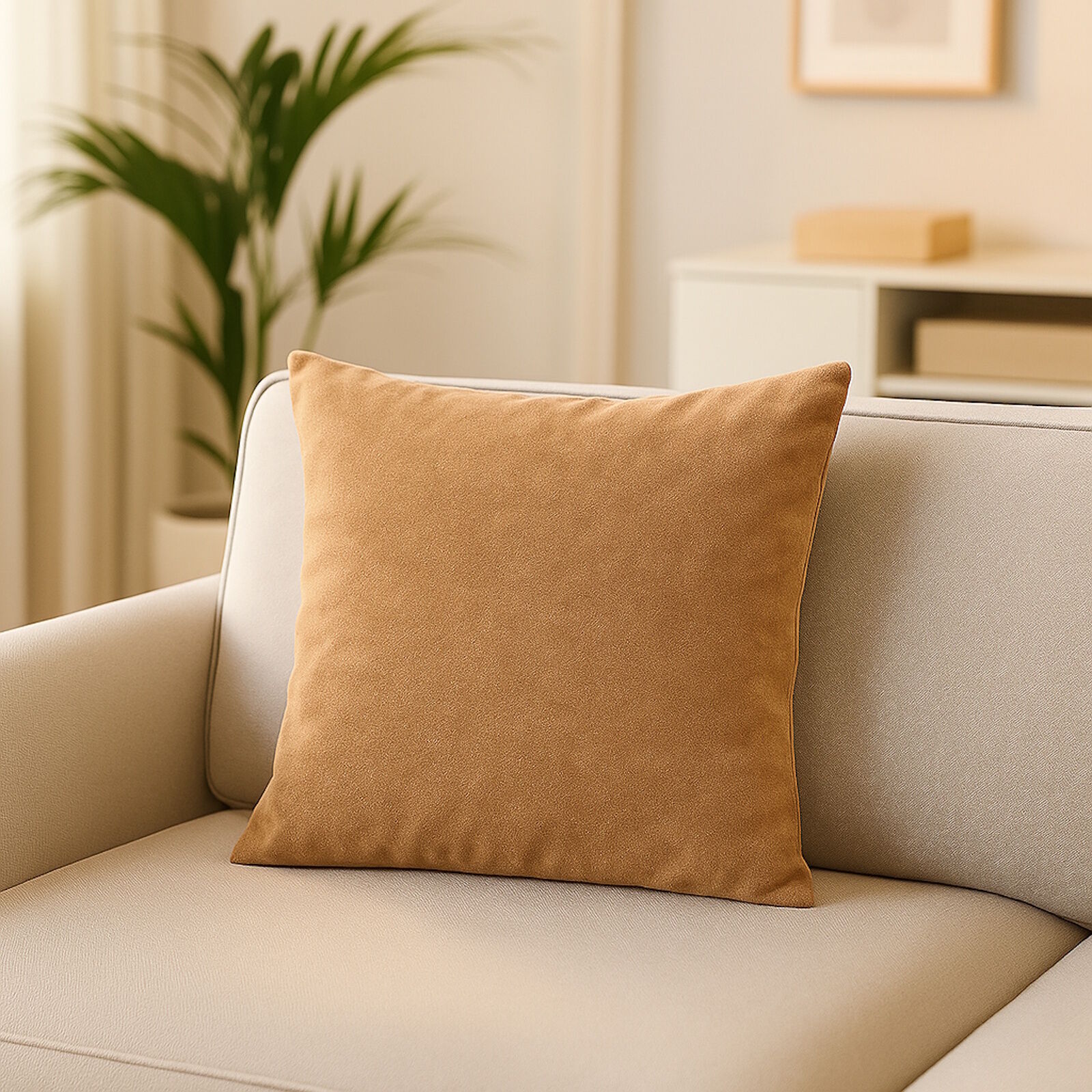 Kunstleder Kissenbezug Beige kaufen