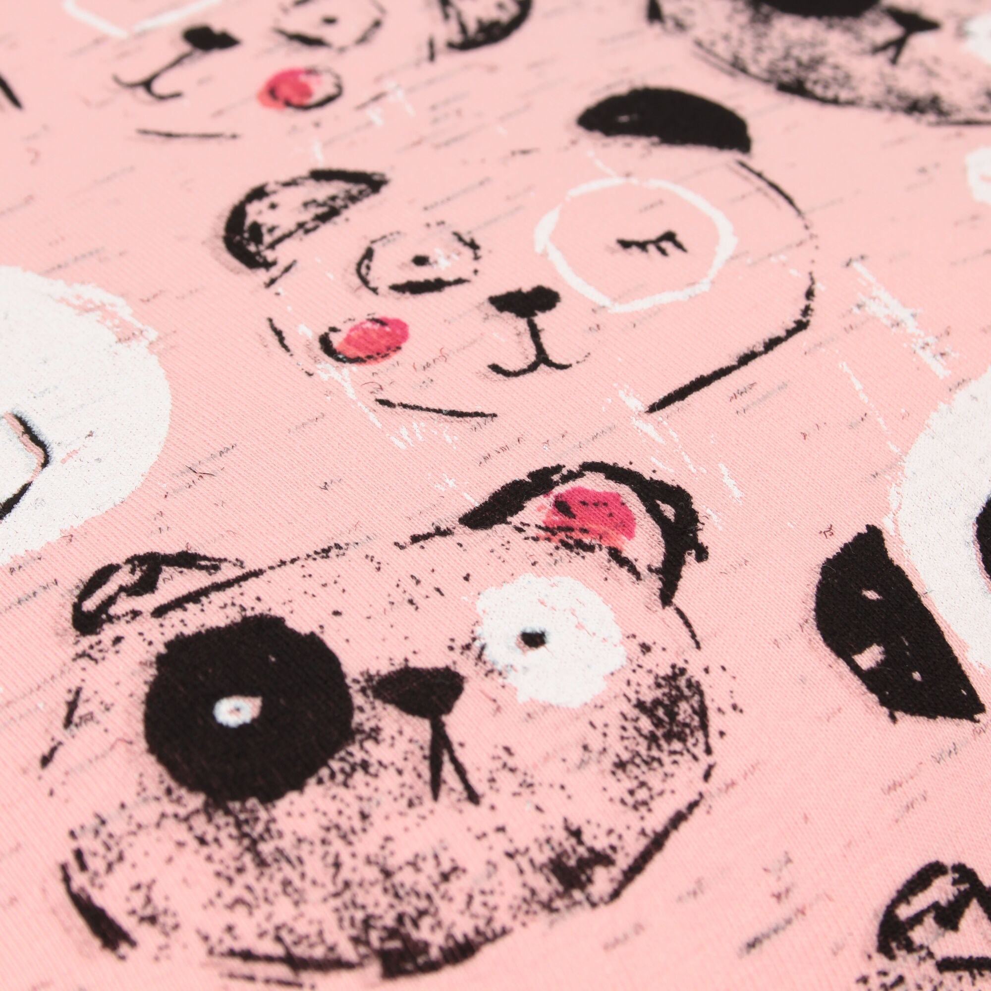 Jersey Panda Kissenbezug 40x40 Rosa