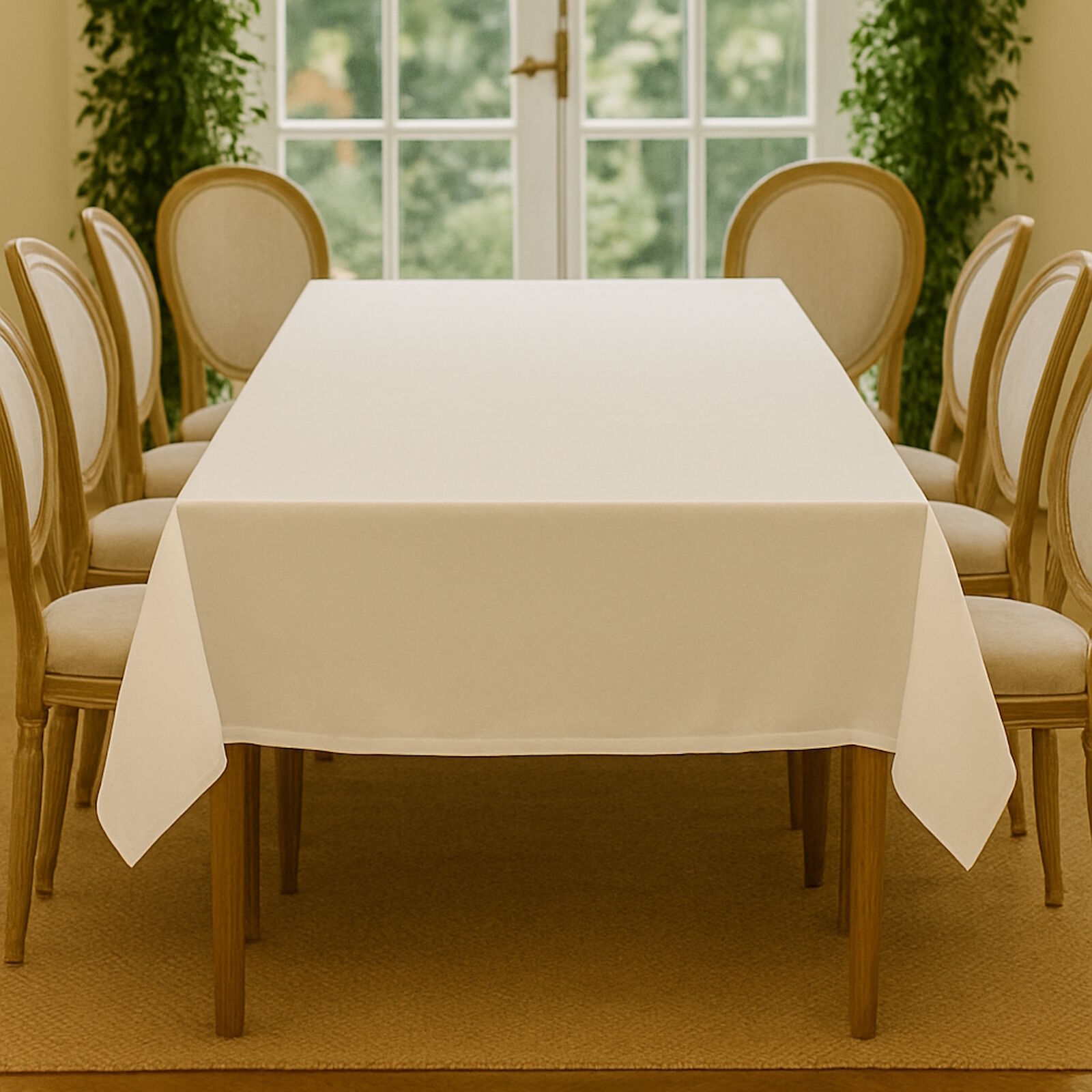 Tischdecke aus Baumwolle, weiß, B 220 cm, L 150 cm | 173686 Tischdecke aus Baumwolle, weiß, B 220 cm, L 150 cm | 173686