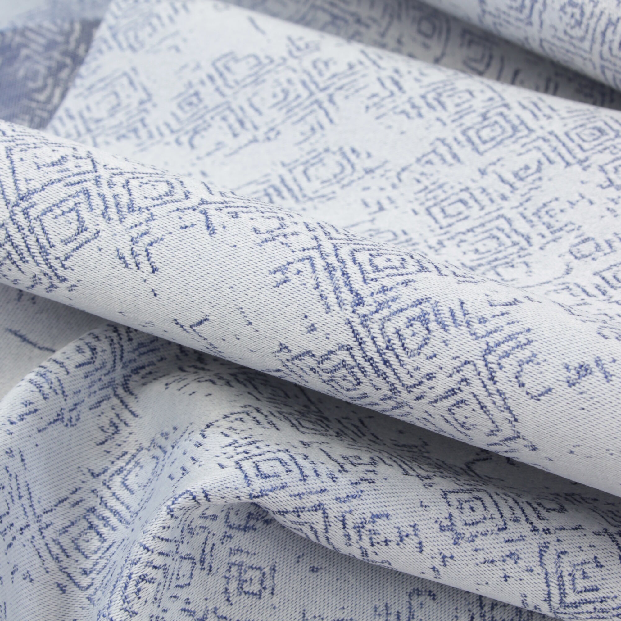 Stoff Meterware Melina Blau Jacquard Mischgewebe