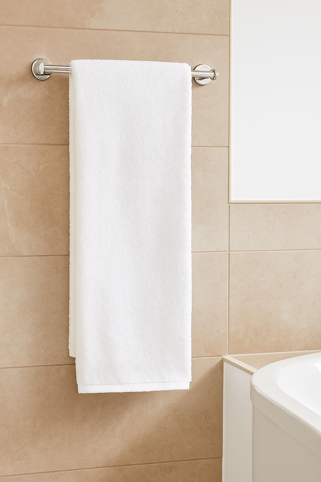 Duschtuch Gora 75x150 cm Weiß Baumwolle schwere Qualität ca. 600 g/m2