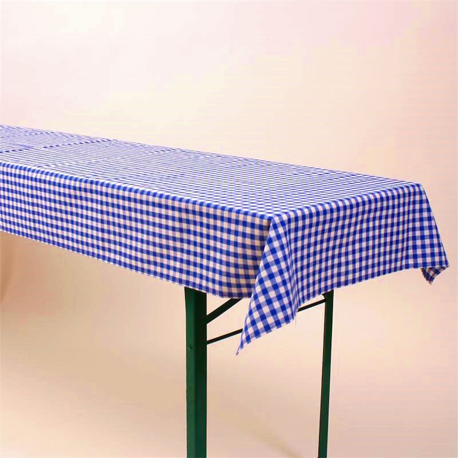 Biertisch Tischdecke Karo Baumwolle-Blau / 120x270 cm