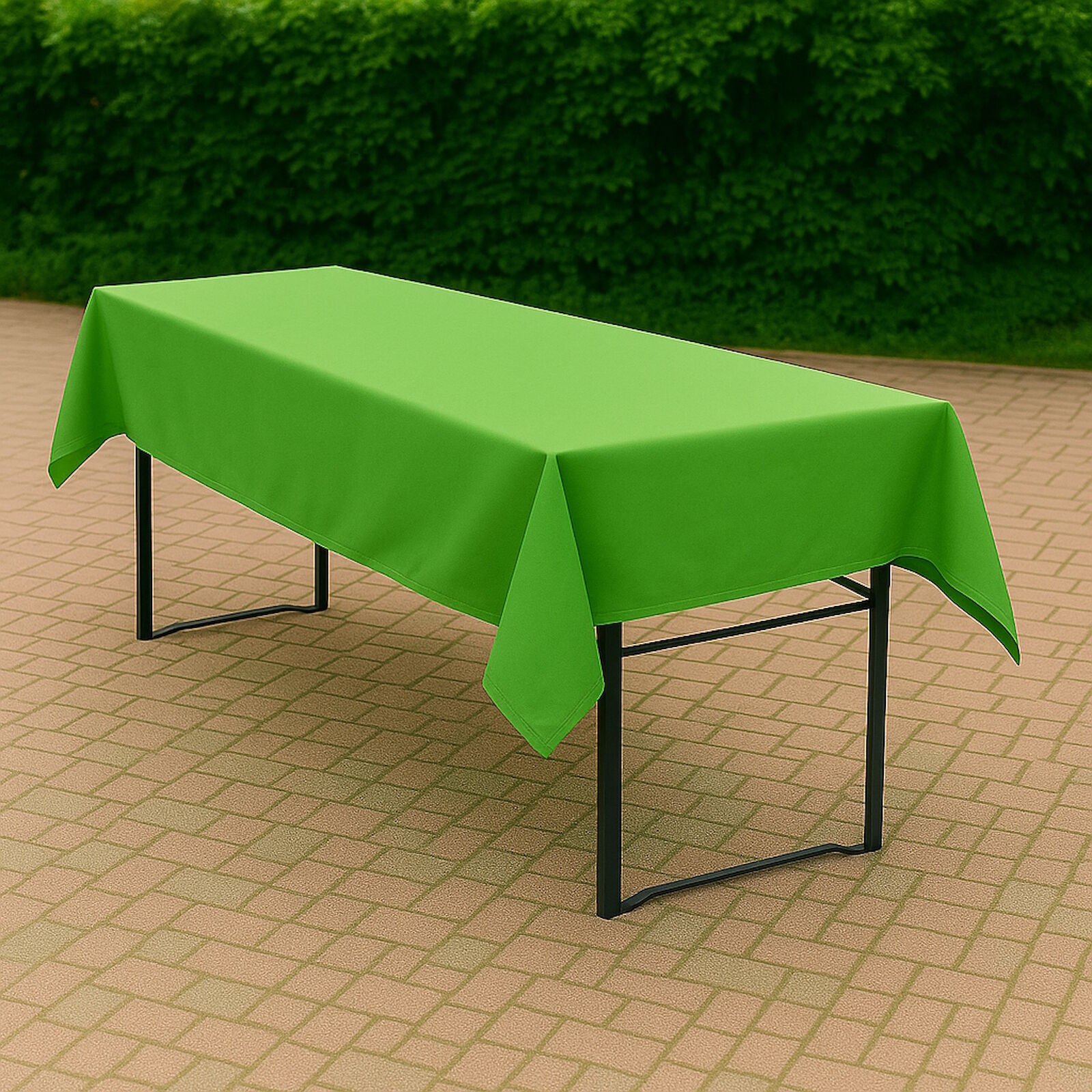 Biertisch Tischdecke Uni Baumwolle - Hellgrün/80x250 cm