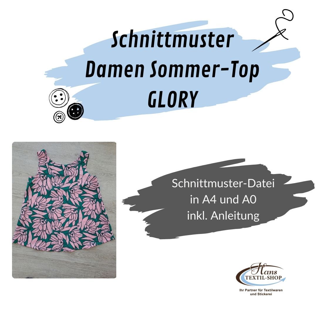 eBook Schnittmuster Sommer-Top Damen GLORY - Größen 34-52