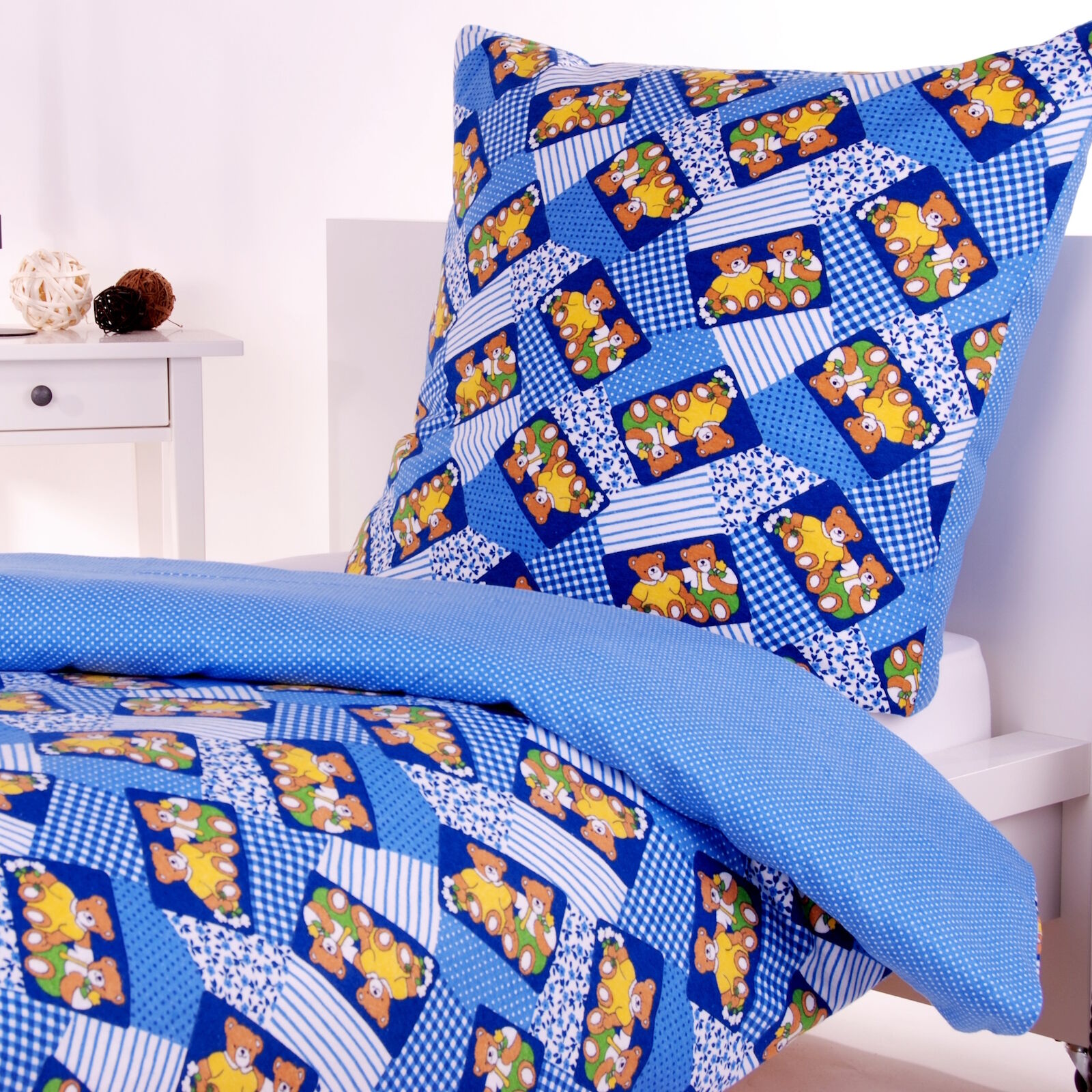 Kinderbettwäsche Bären 135x200 Blau