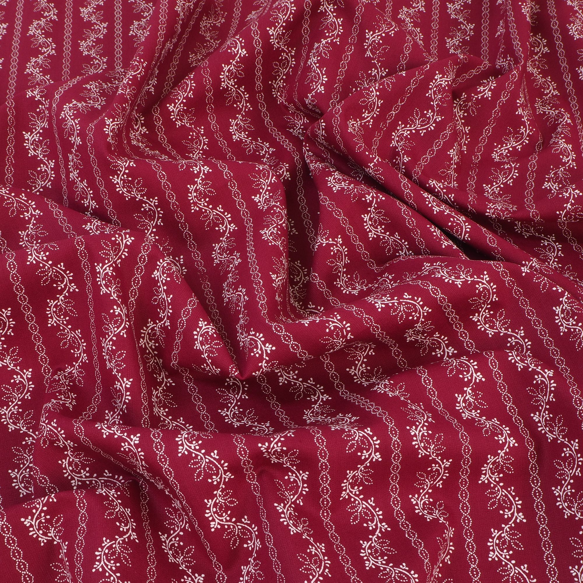 Dirndlstoff Blumen Streifen Rot Flori Tracht