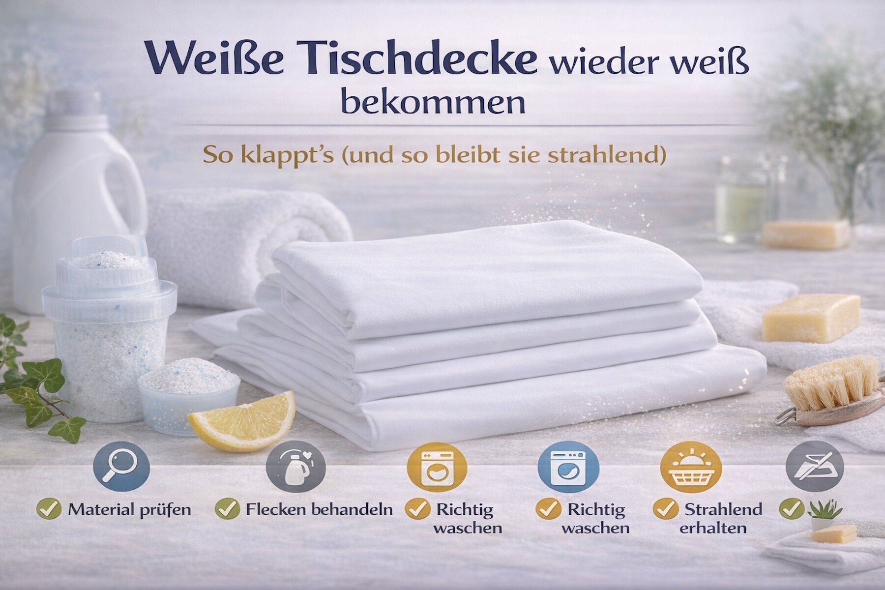 Weiße Tischdecke wieder weiß bekommen: So klappt's (und so bleibt sie strahlend)