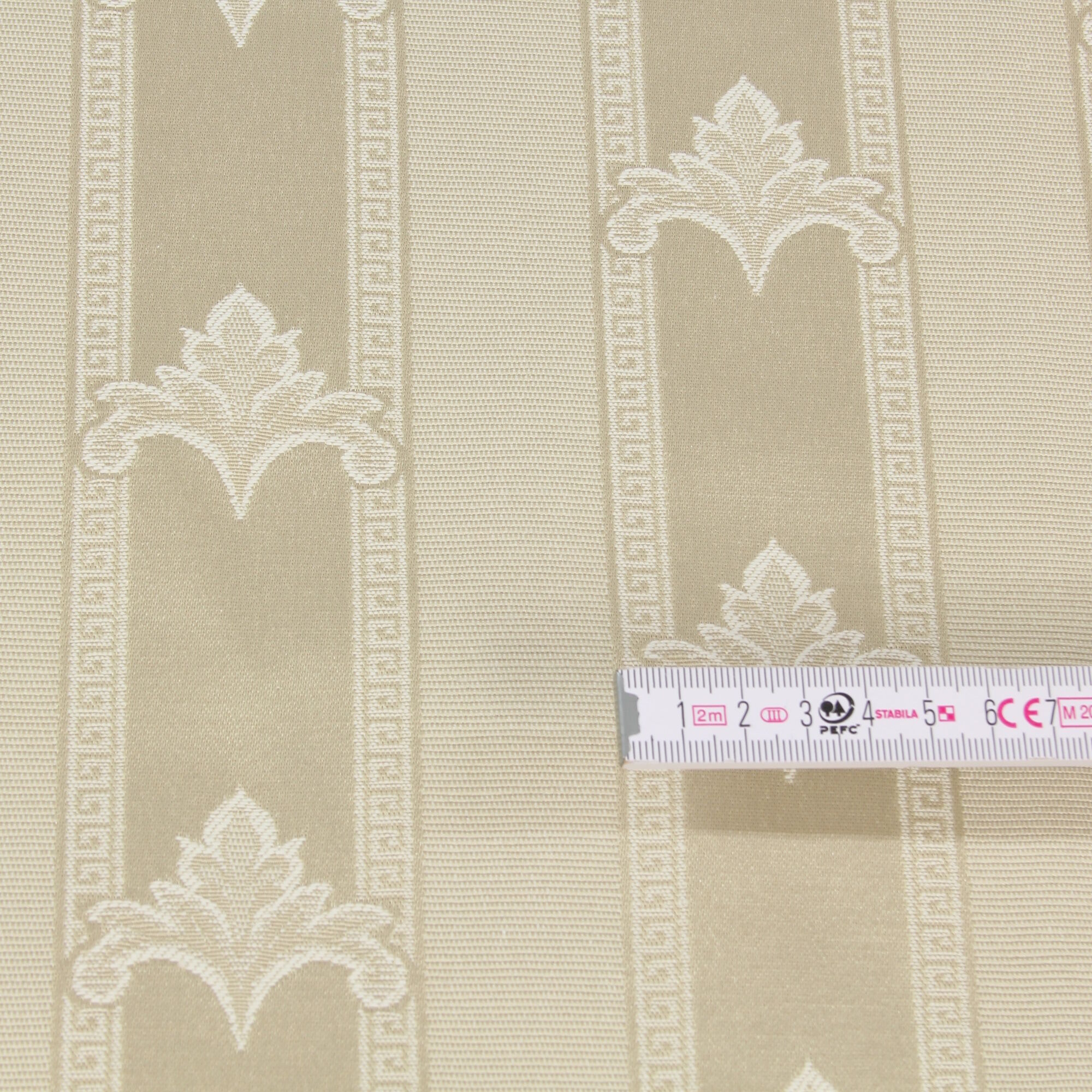 Polsterstoff Meterware Imperio Barock Jacquard Beige