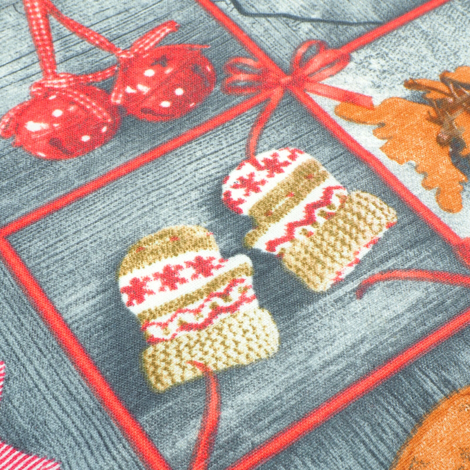 Stoff Meterware Weihnachtsdeko Grau