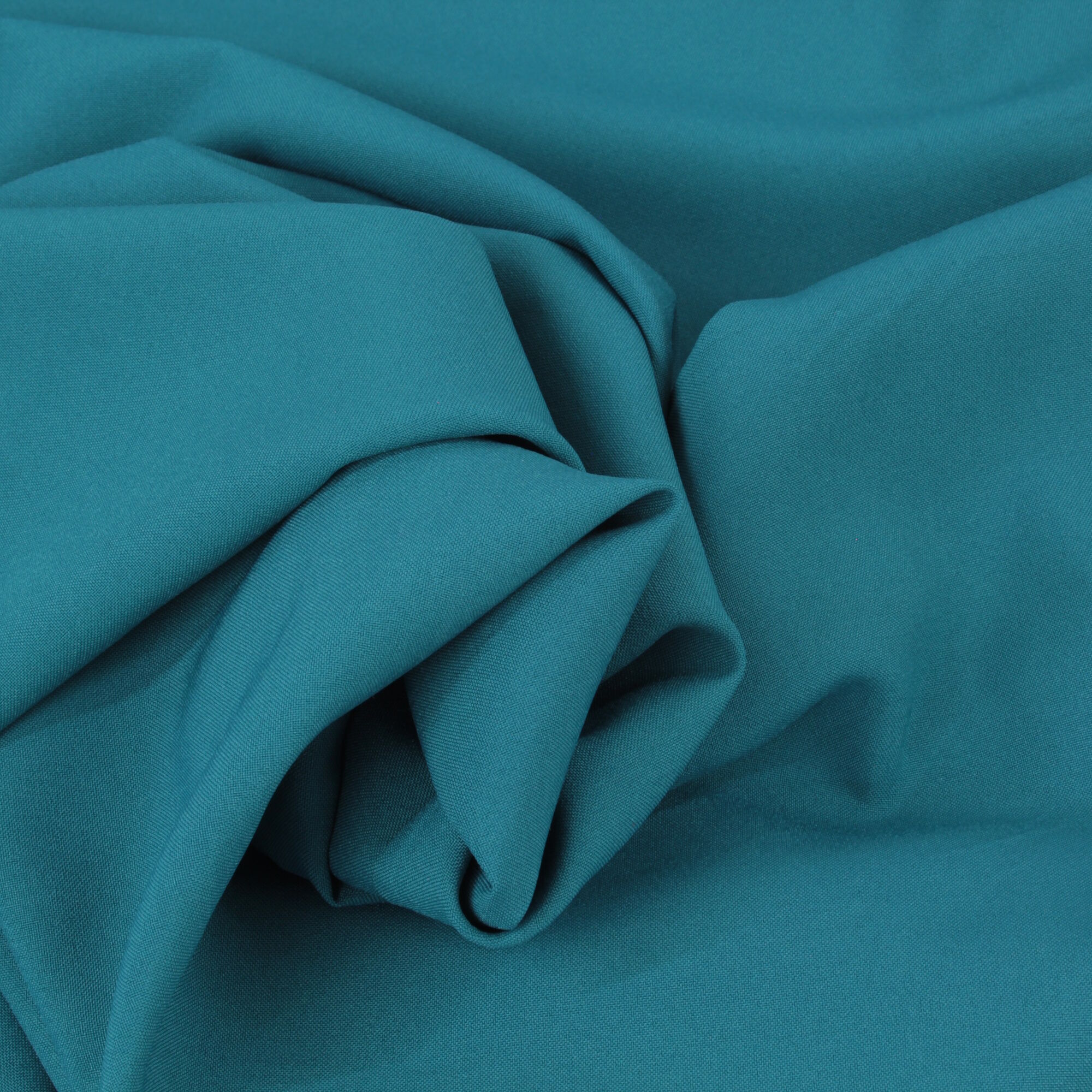 Stoff Meterware Polyester Uni Ocean / Petrol