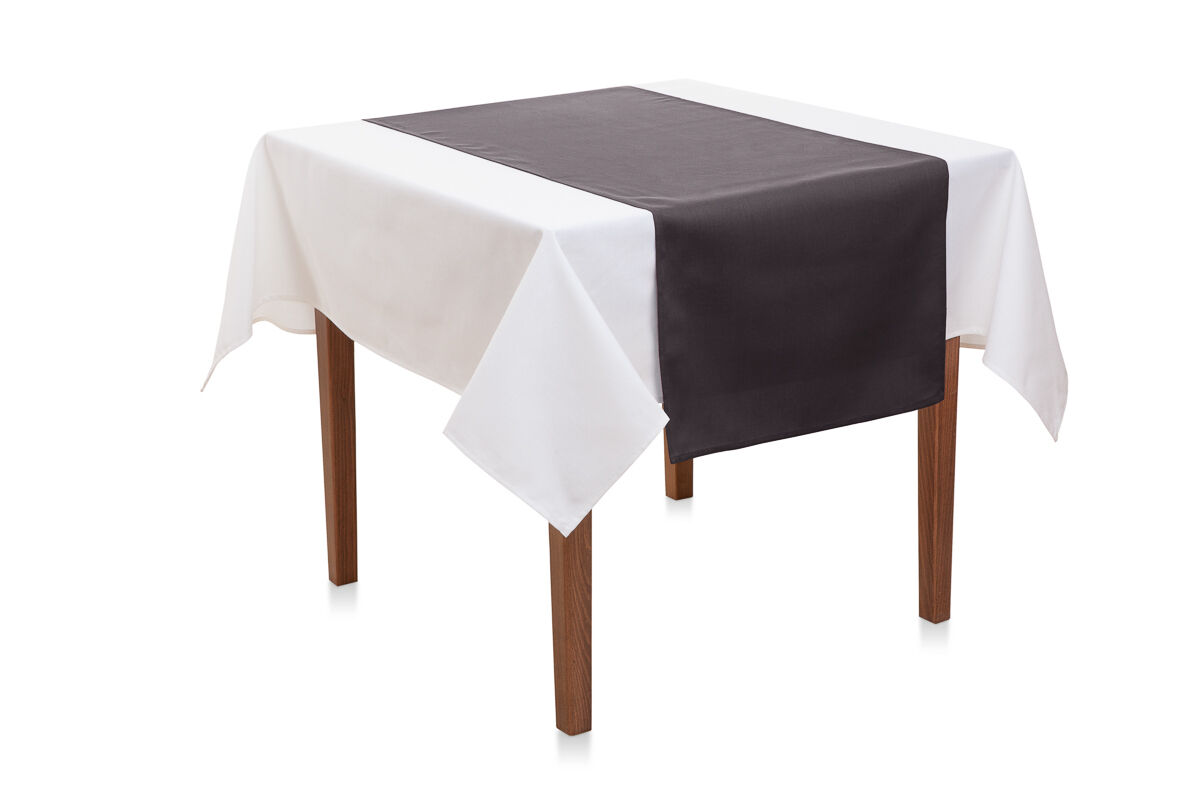 Tischläufer 45x145 cm Baumwolle Canvas-Dunkelgrau