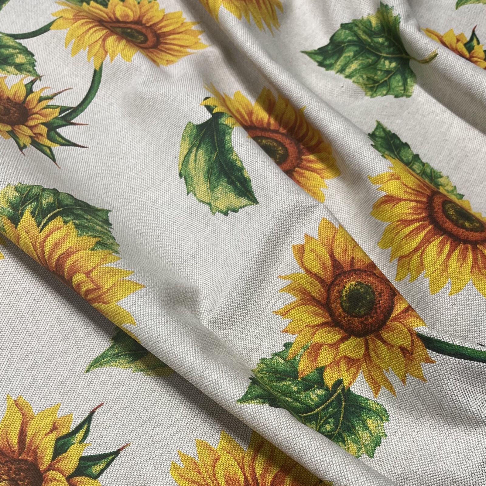 Sonnenblumen Stoff Leinenoptik Half Panama 140 cm