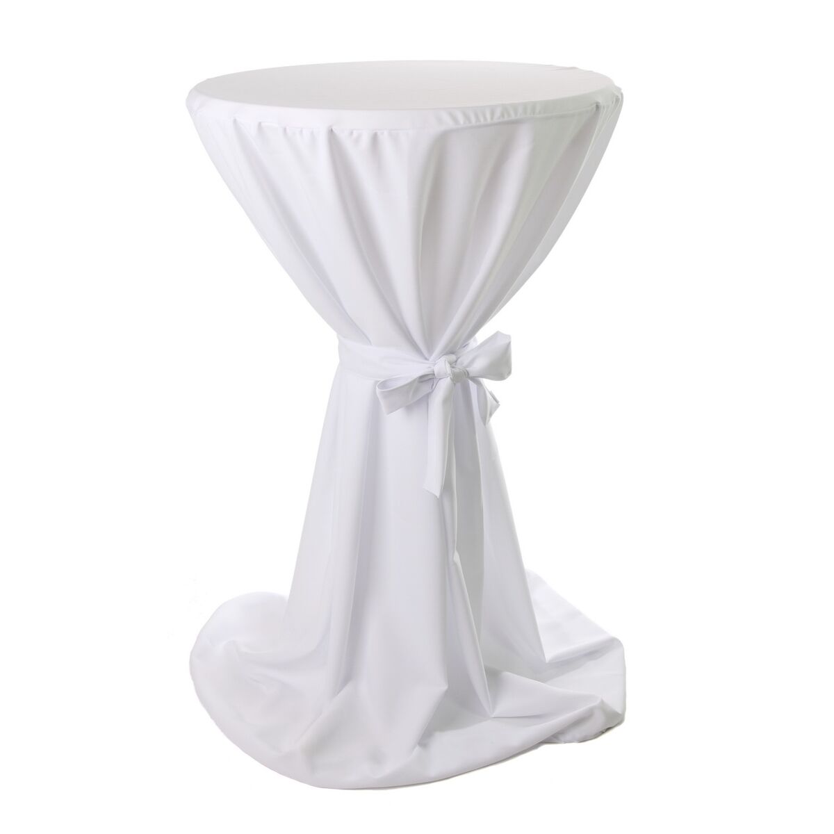 Stehtischhusse Baumwolle Linon-Weiß-60-65 cm