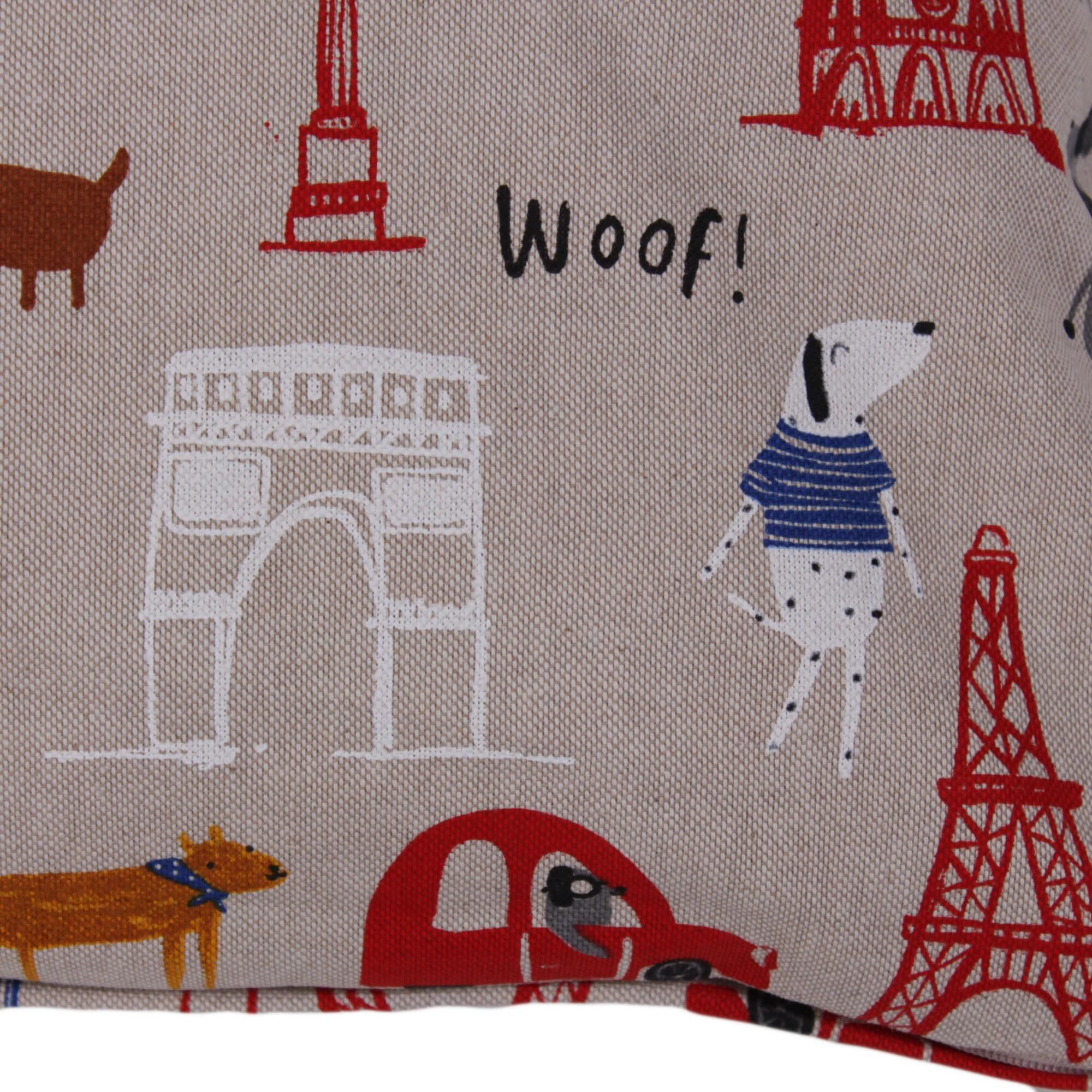 Kissenbezug 40x40 cm Bonjour Woof! Half Panama