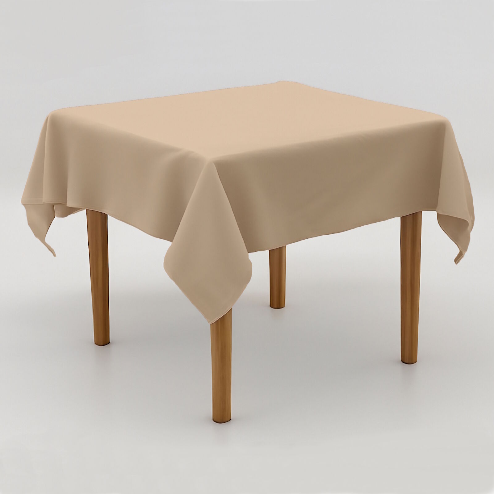 6er-Set Premium-Tischdecken Aus Polyester – Rechteckig, Hellbraun, Knitterfrei, Waschbar – Für Hochzeit, Buffet & Esszimmer