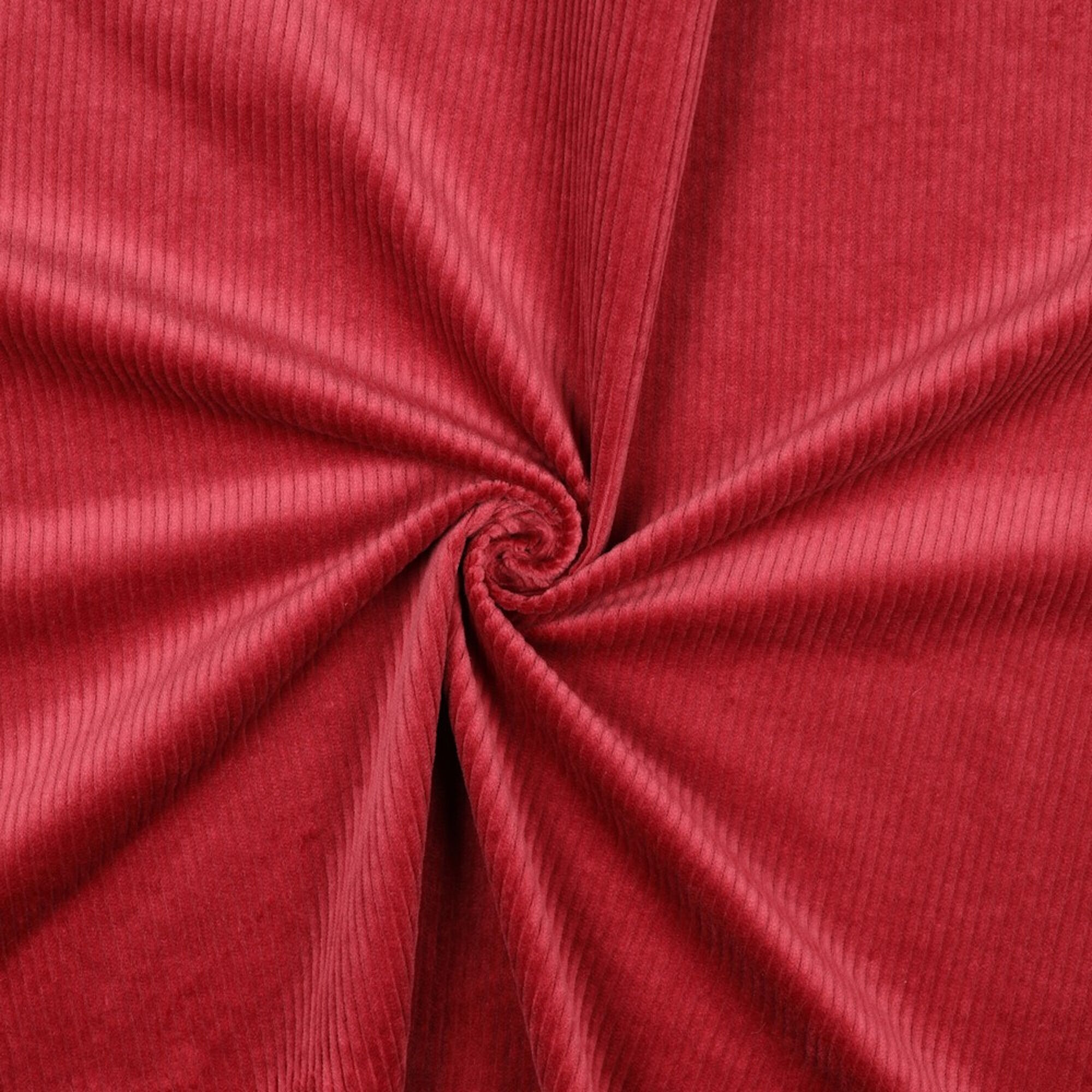 Stoff Meterware Uni Cord Rot Stretch