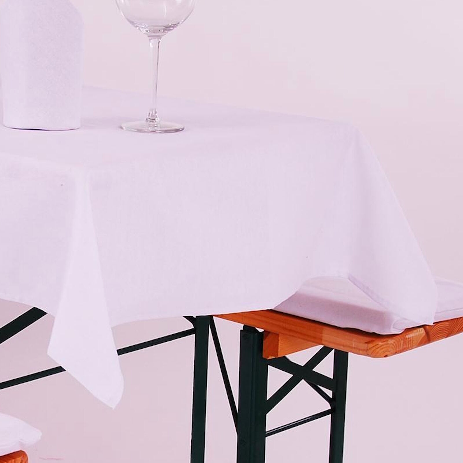 Biertisch Tischdecke Uni Weiß Baumwolle-80x250 cm