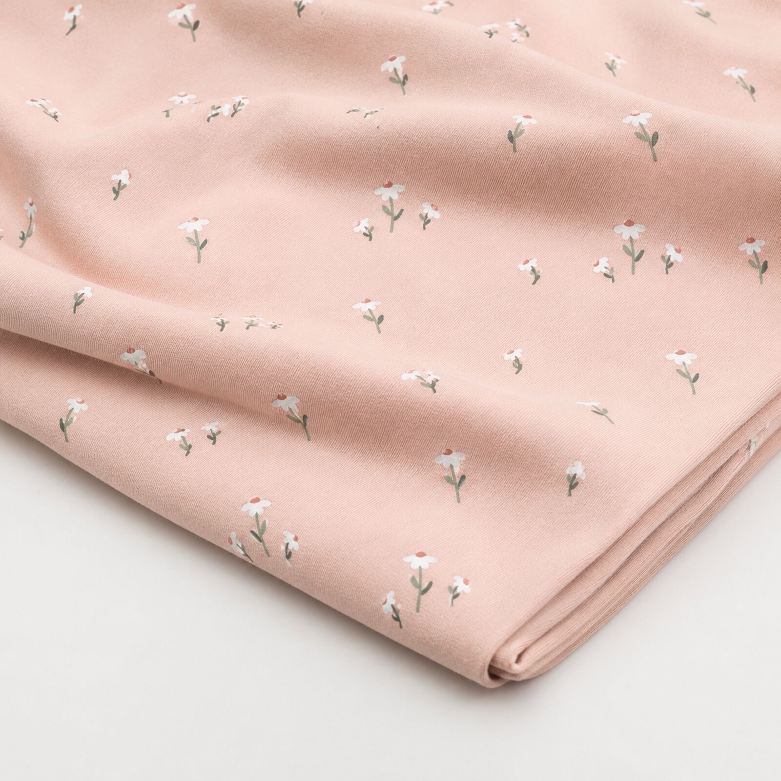 Jersey Stoff Blümchen Rosa Baumwolle Meterware 150 cm