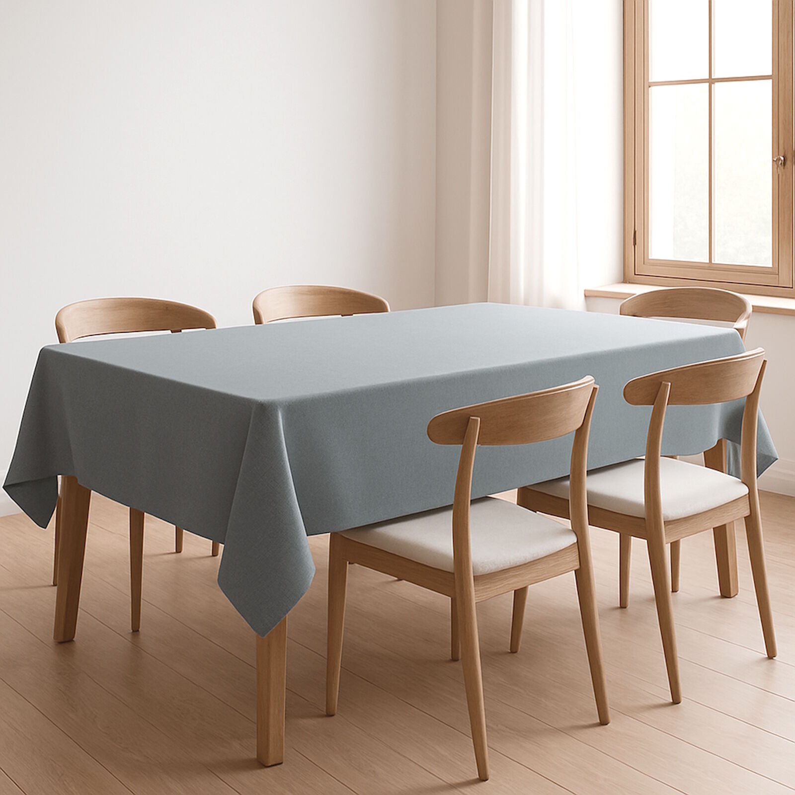 Tischdecke Panama Uni-80x80-Hellgrau