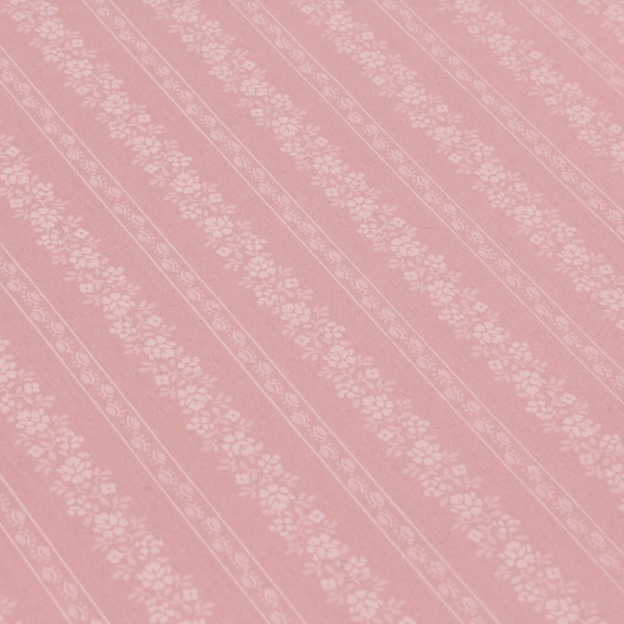 Stoff Meterware Blumen Streifen Rosi Rosa Dirndl
