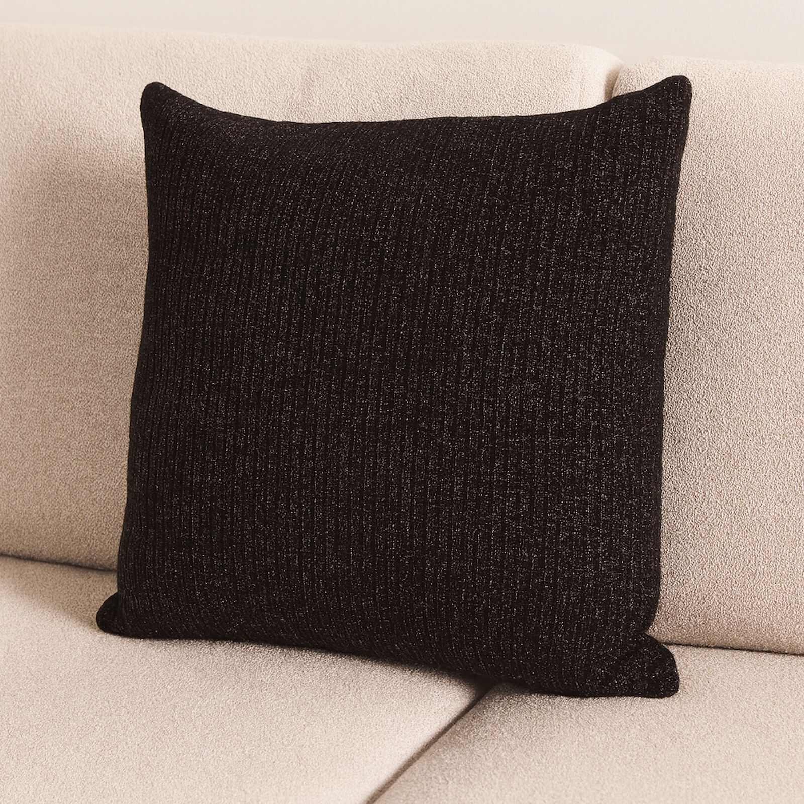 Strick Kissenbezug Schwarz