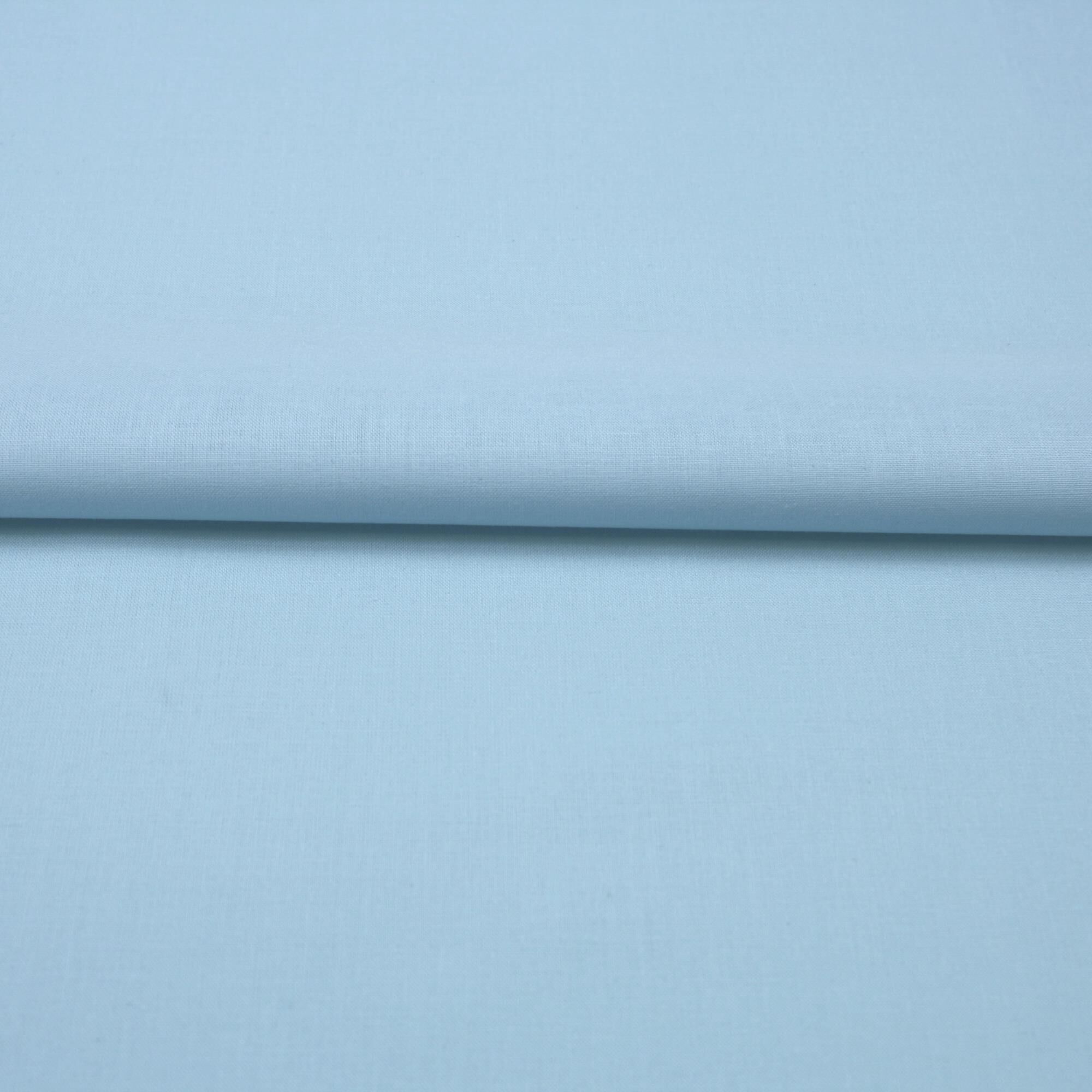Stoff Meterware Baumwolle Linon Uni Hellblau