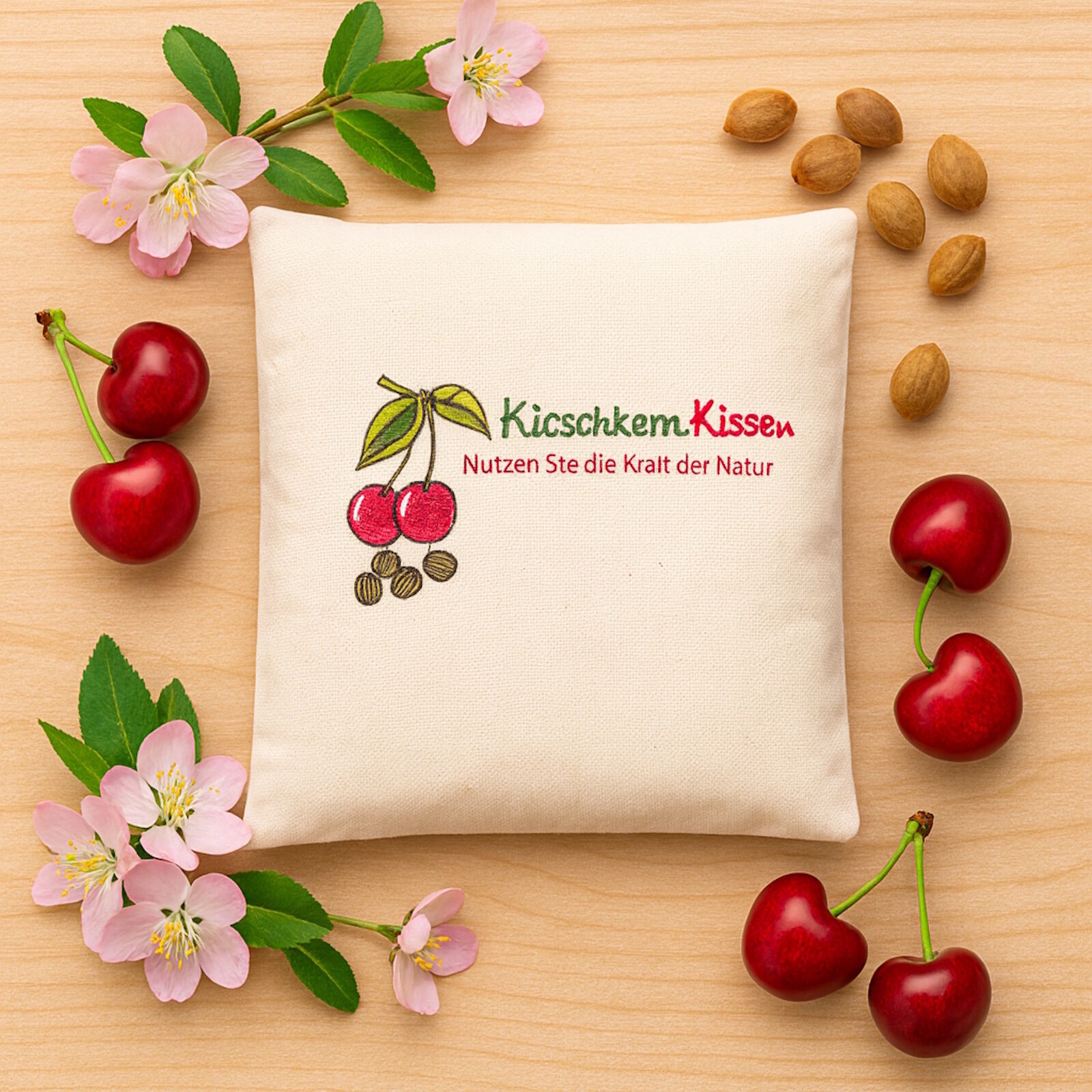 Kirschkernkissen 21x21 Wärmekissen Baumwolle