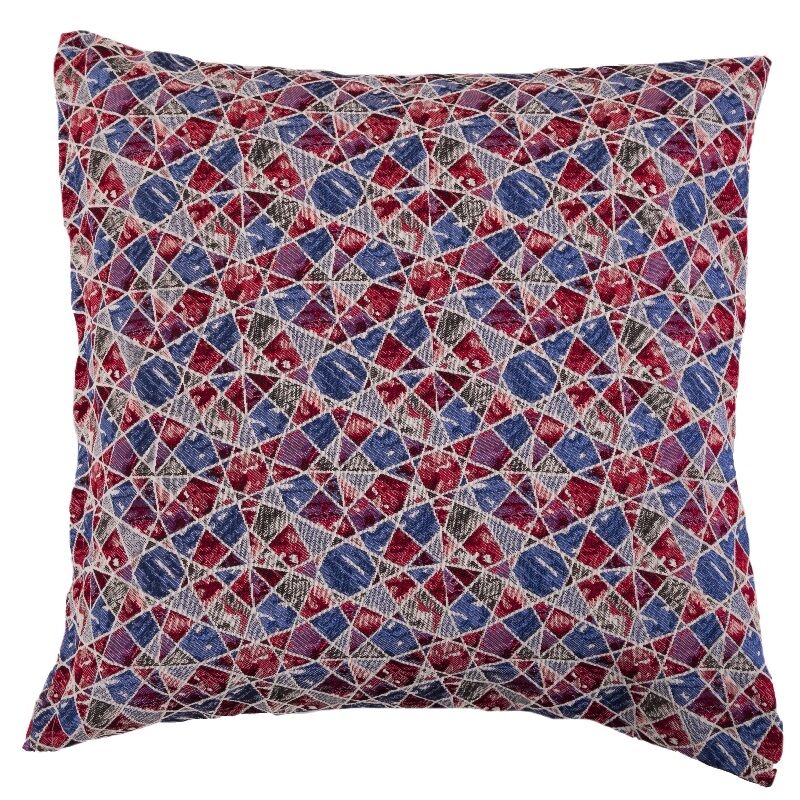 Komplettkissen 40x40 cm Mosaik Rot Blau