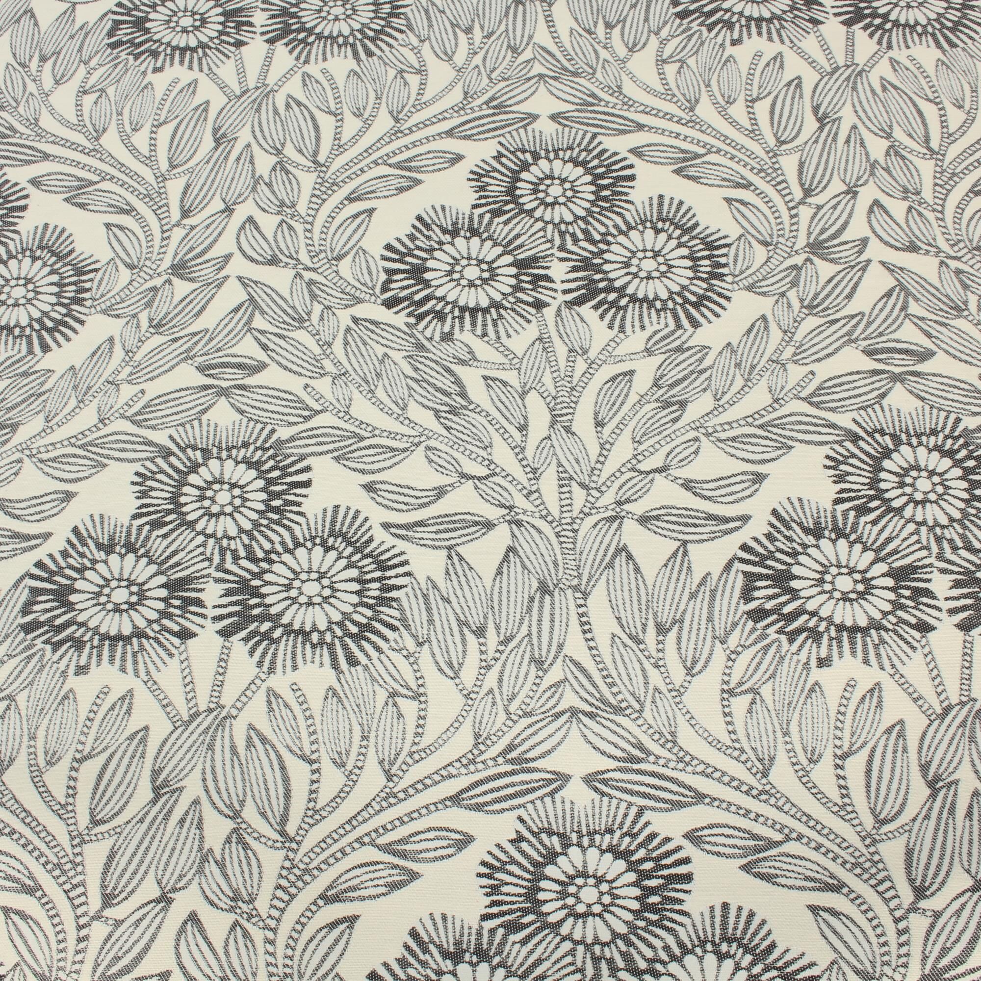 Stoff Meterware Blumenranken Alesia Beige Schwarz