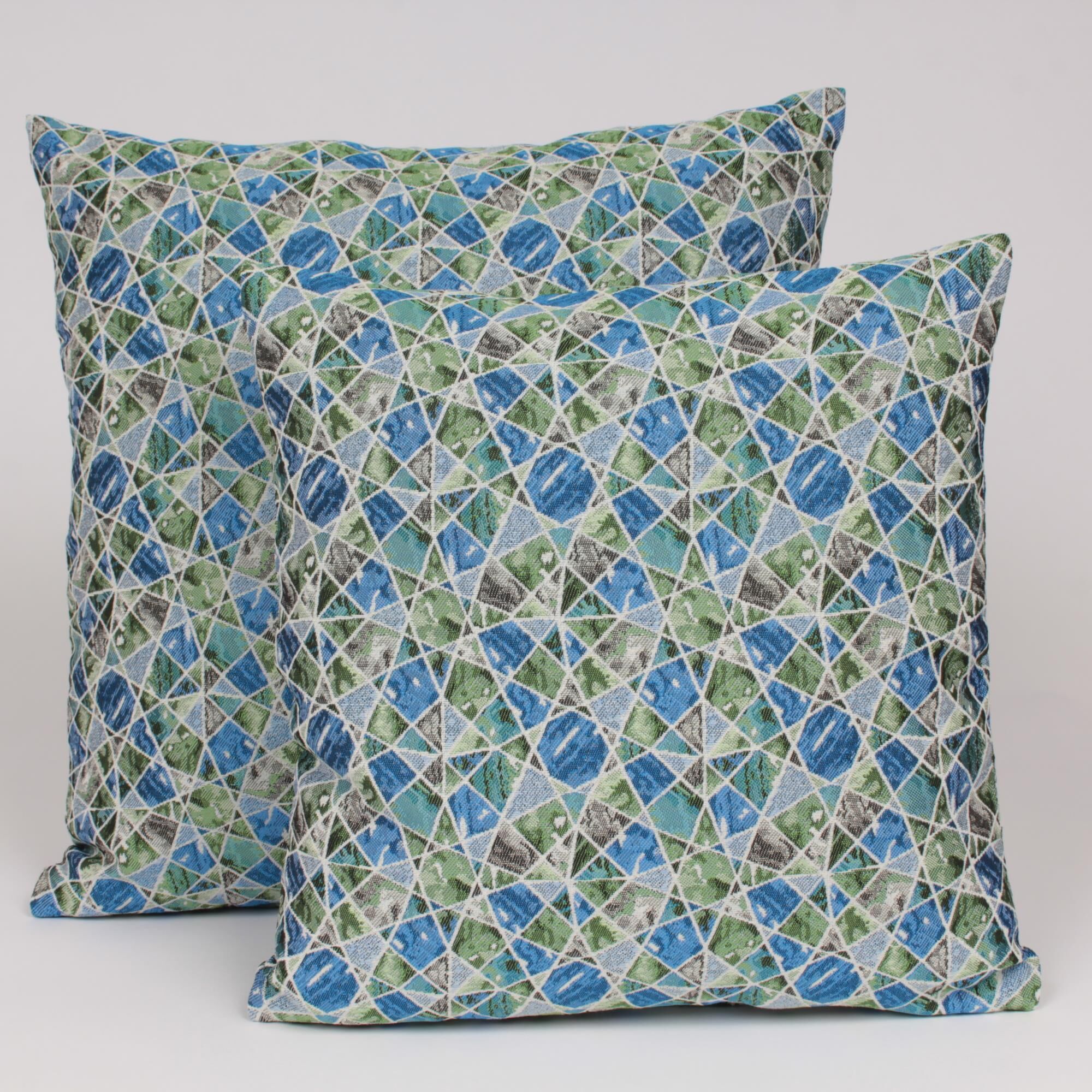 Kissenbezug Mosaik Blau Grün-40x40 cm