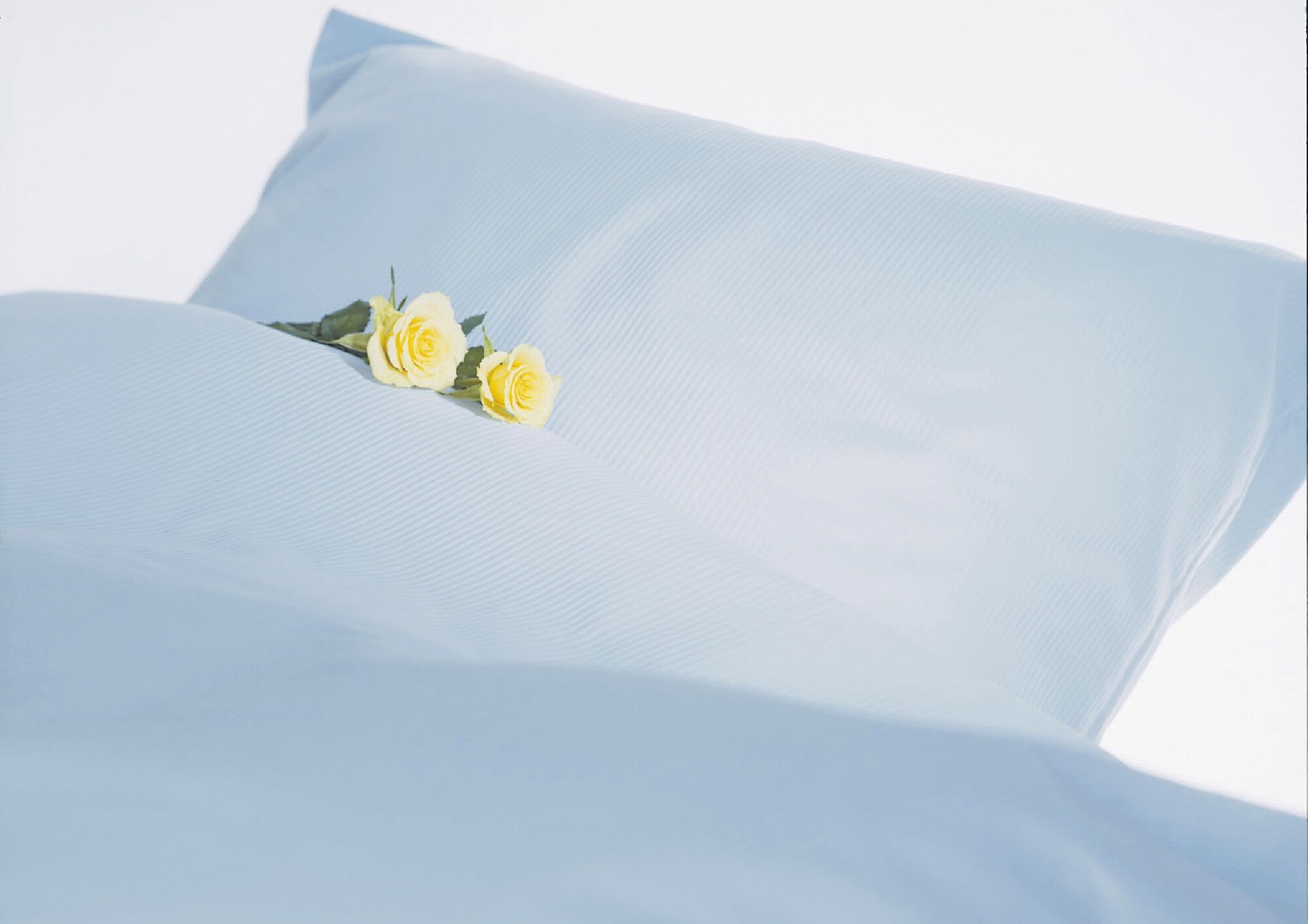 Hotelbettwäsche Streifensatin 2 mm Blau
