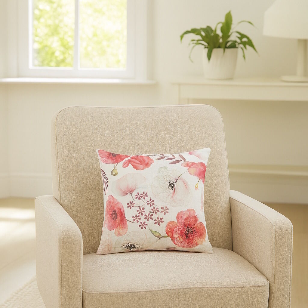 Kissenbezug 30x30 Mohnblumen Rosa