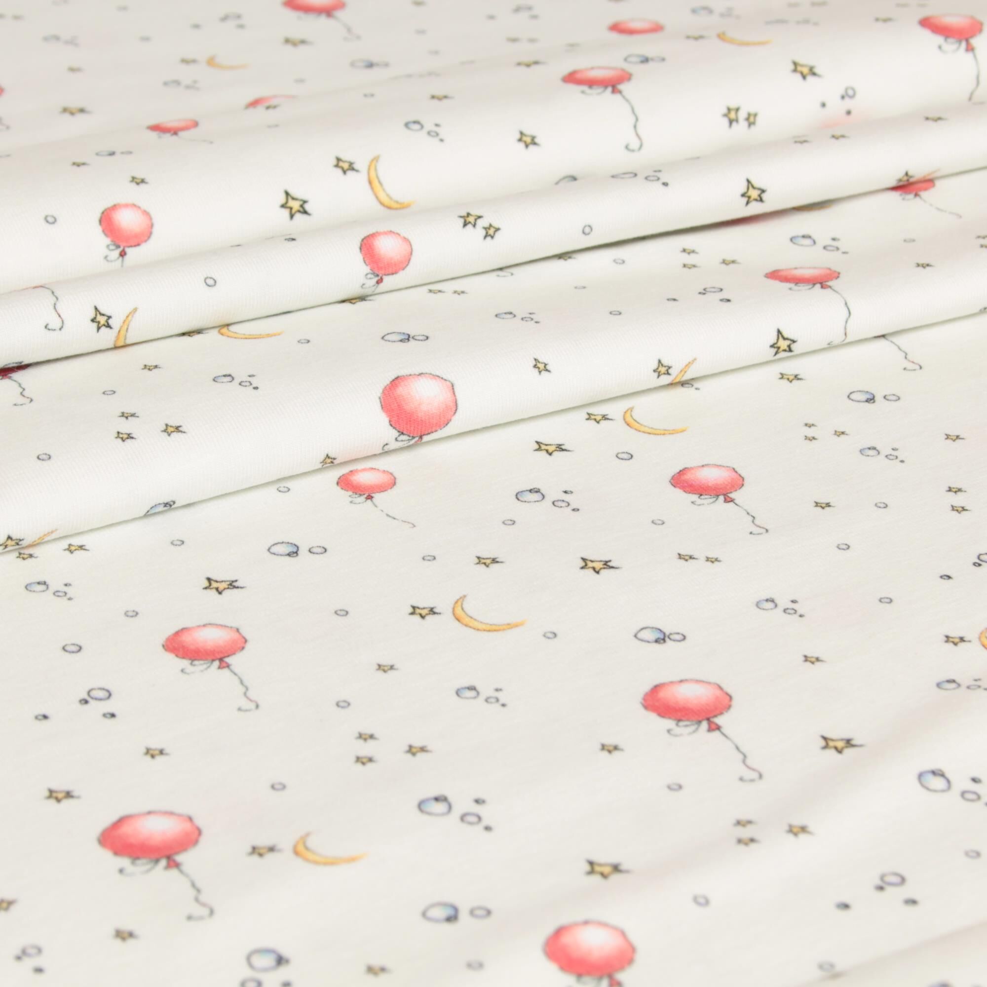 Jersey Stoff Luftballons Creme