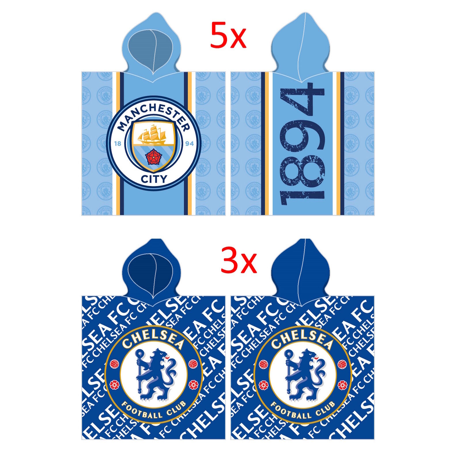 Badeponcho Posten Manchester City Chelsea 8 Stück