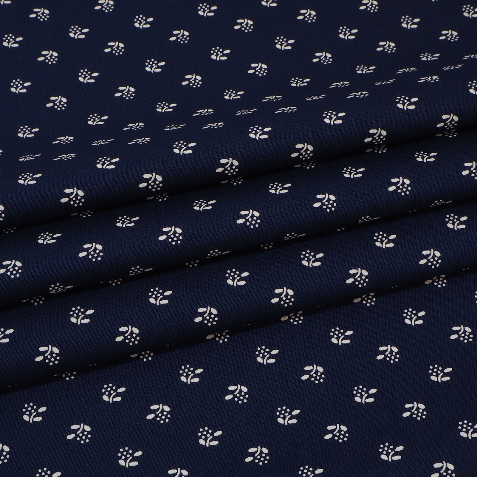 Dirndlstoff Blumen Navy Blau Tracht