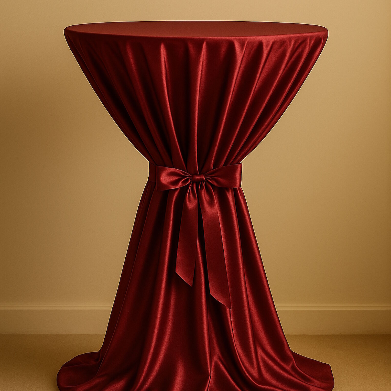 Stehtischhusse Gala Premium Glanz-60 - 65 cm-Bordeaux Rot