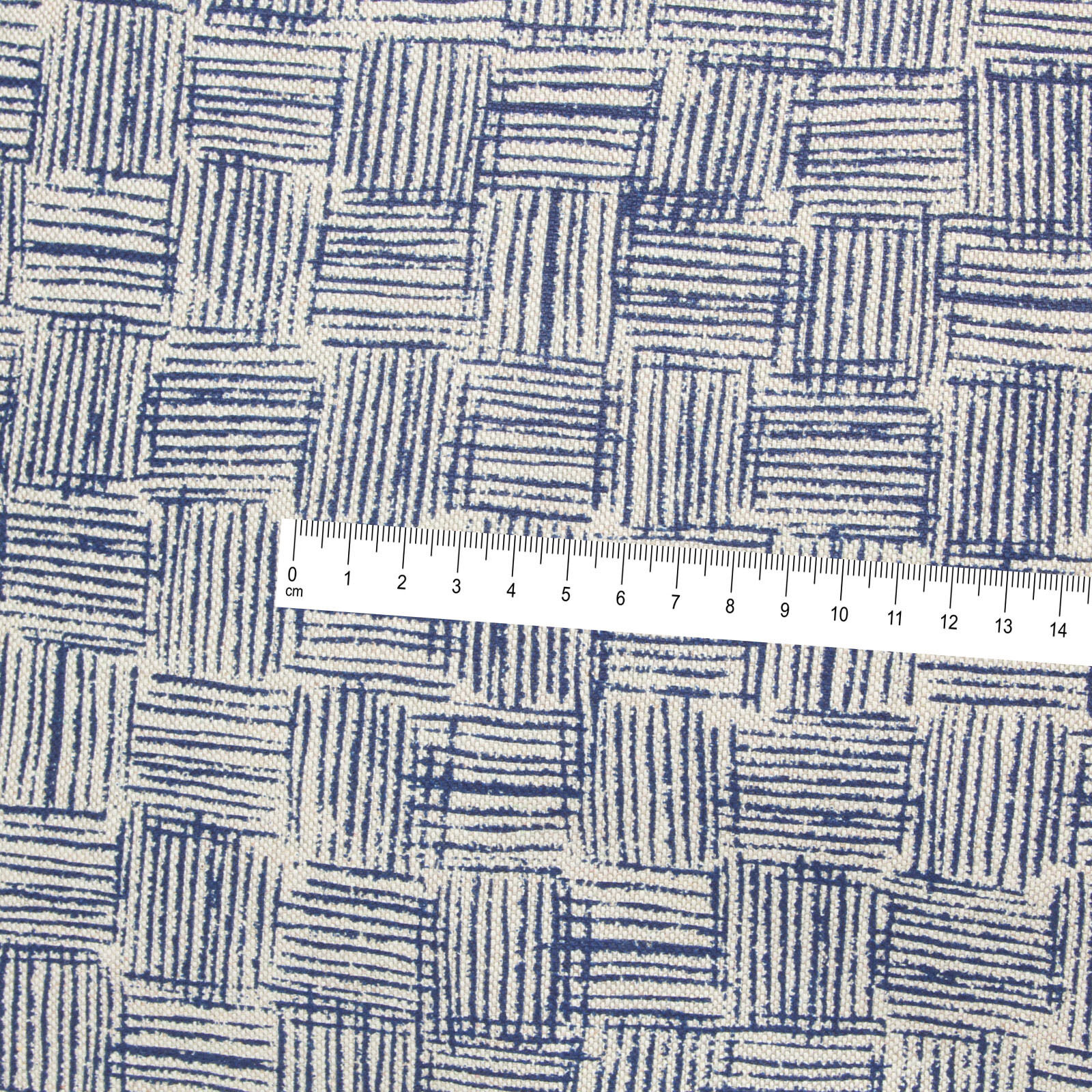 Streifen Karo Kissenbezug Blau 40x40 cm handgefertigt
