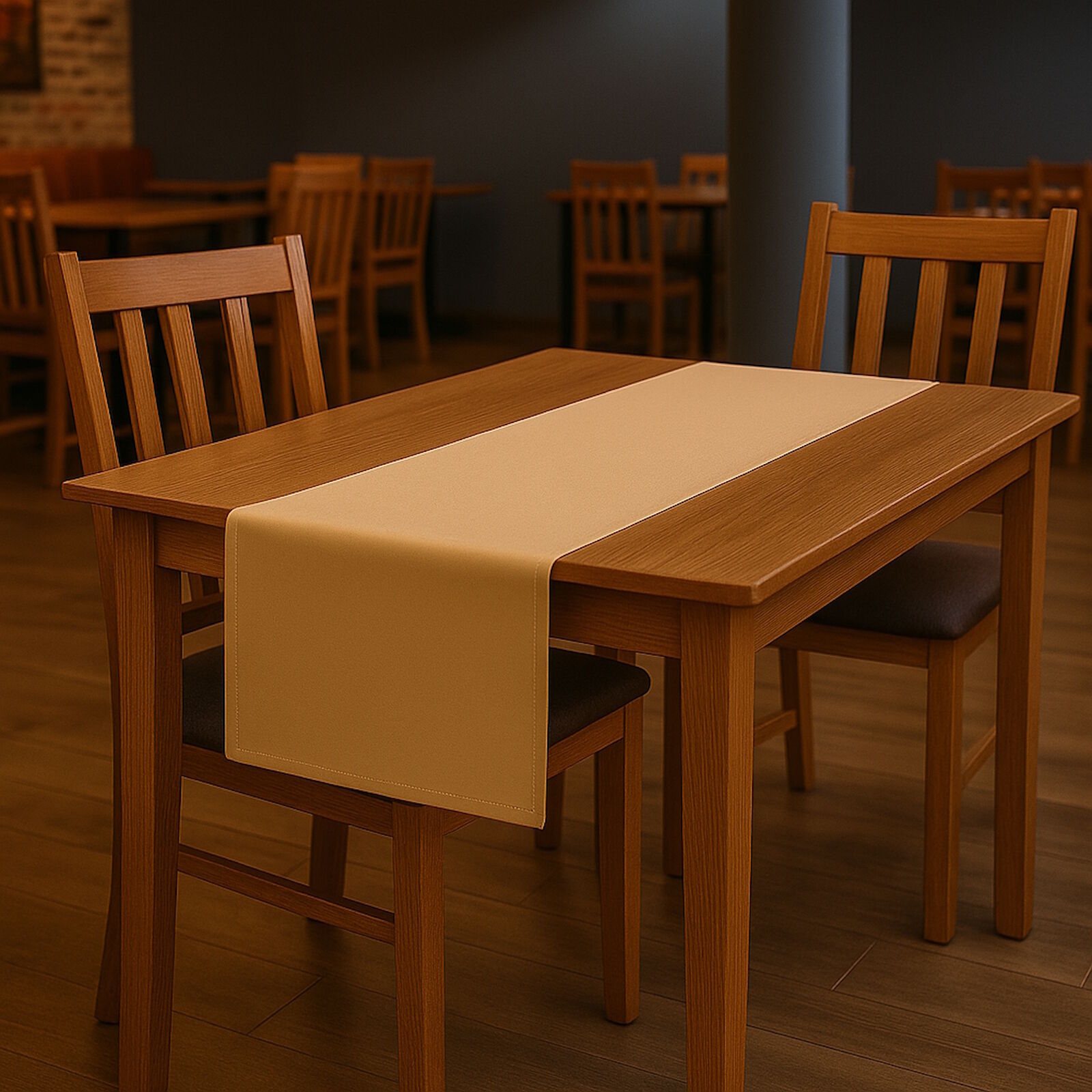 Tischläufer Beige 45x145 cm Polyester