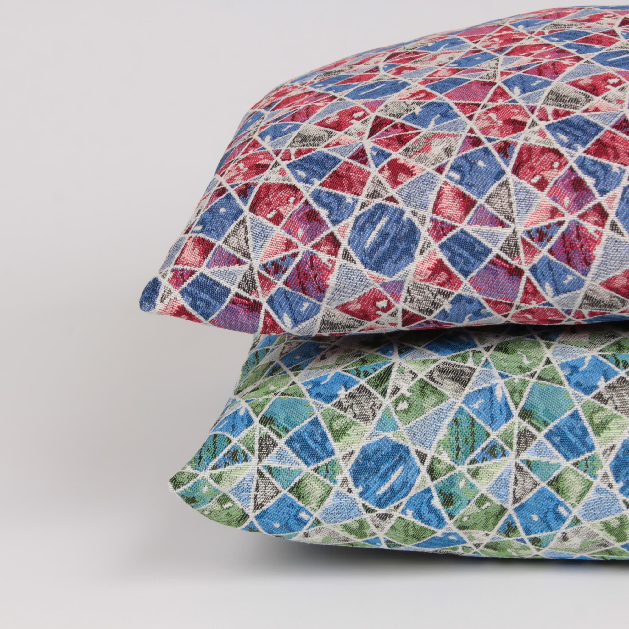 Kissenbezug Mosaik Blau Grün-40x40 cm