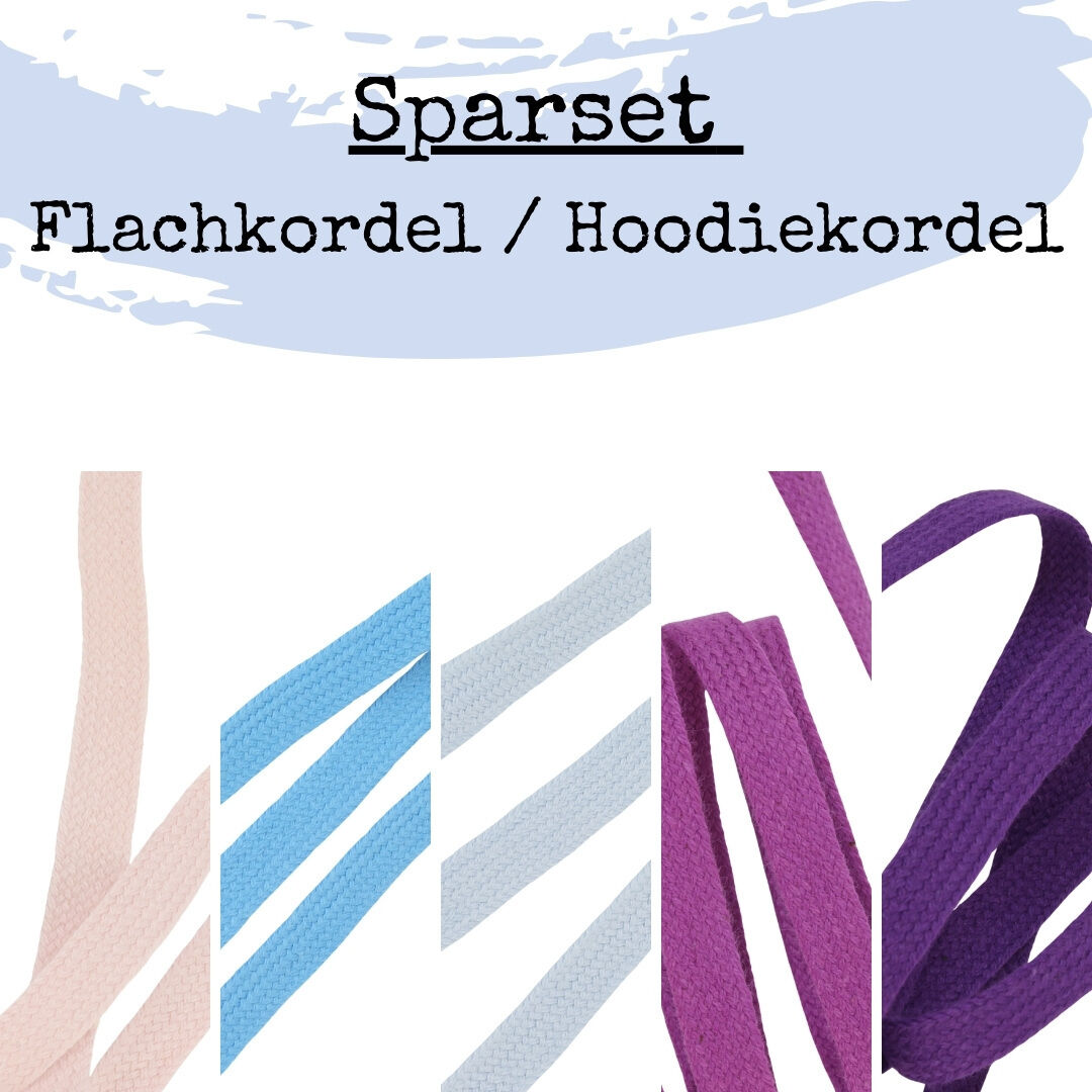 Sparset 2: Flachkordel Hoodiekordel 10mm -25 Meter