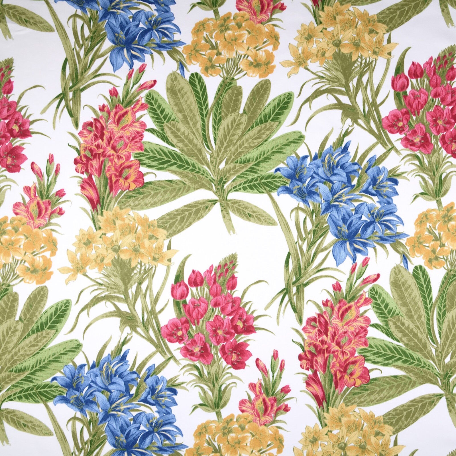 Satin Stoff Blumen Bunt Canna